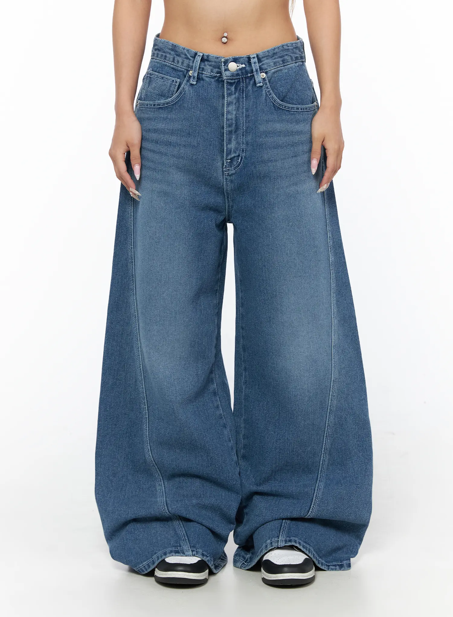 Suna Washed Wide Leg Jeans CU523 - Image 2