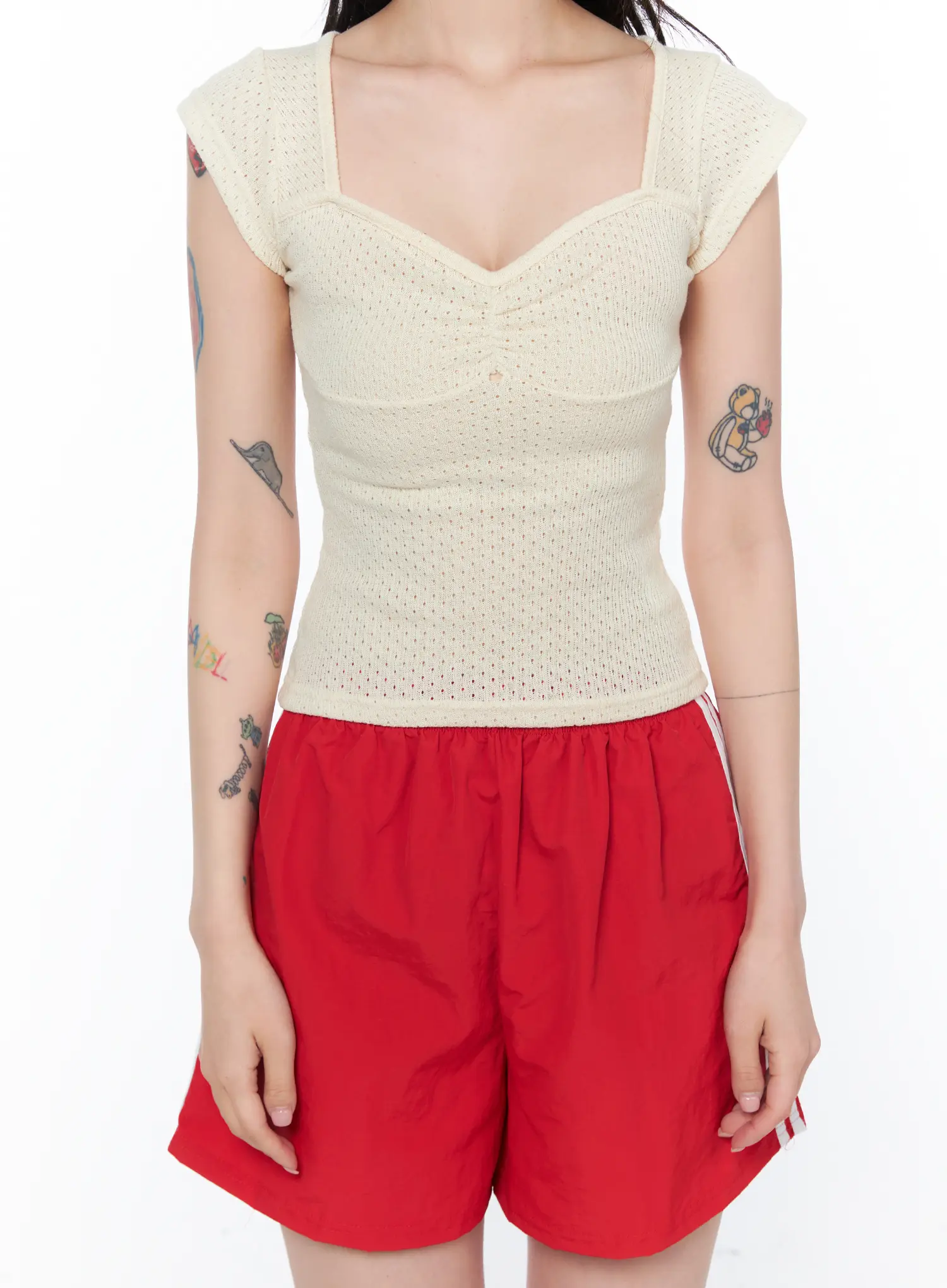 Sweetheart Neck Shirred Top CA524 - Image 9