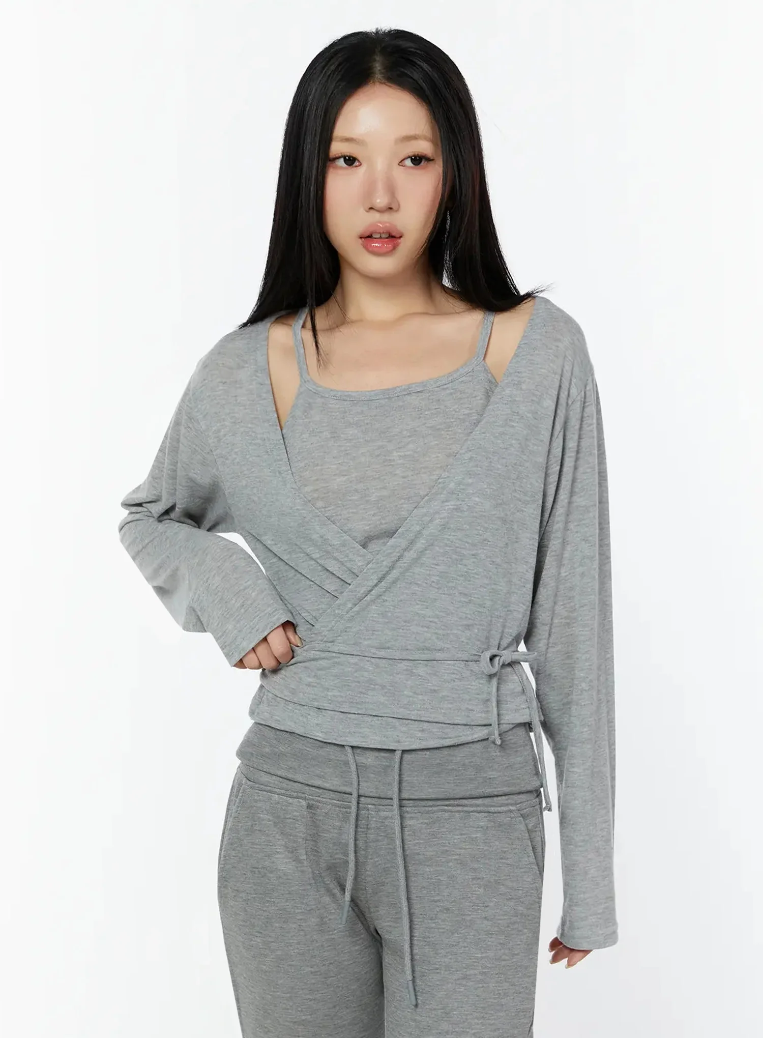 Tank And Layered Wrap Cardigan IU524 - Image 2