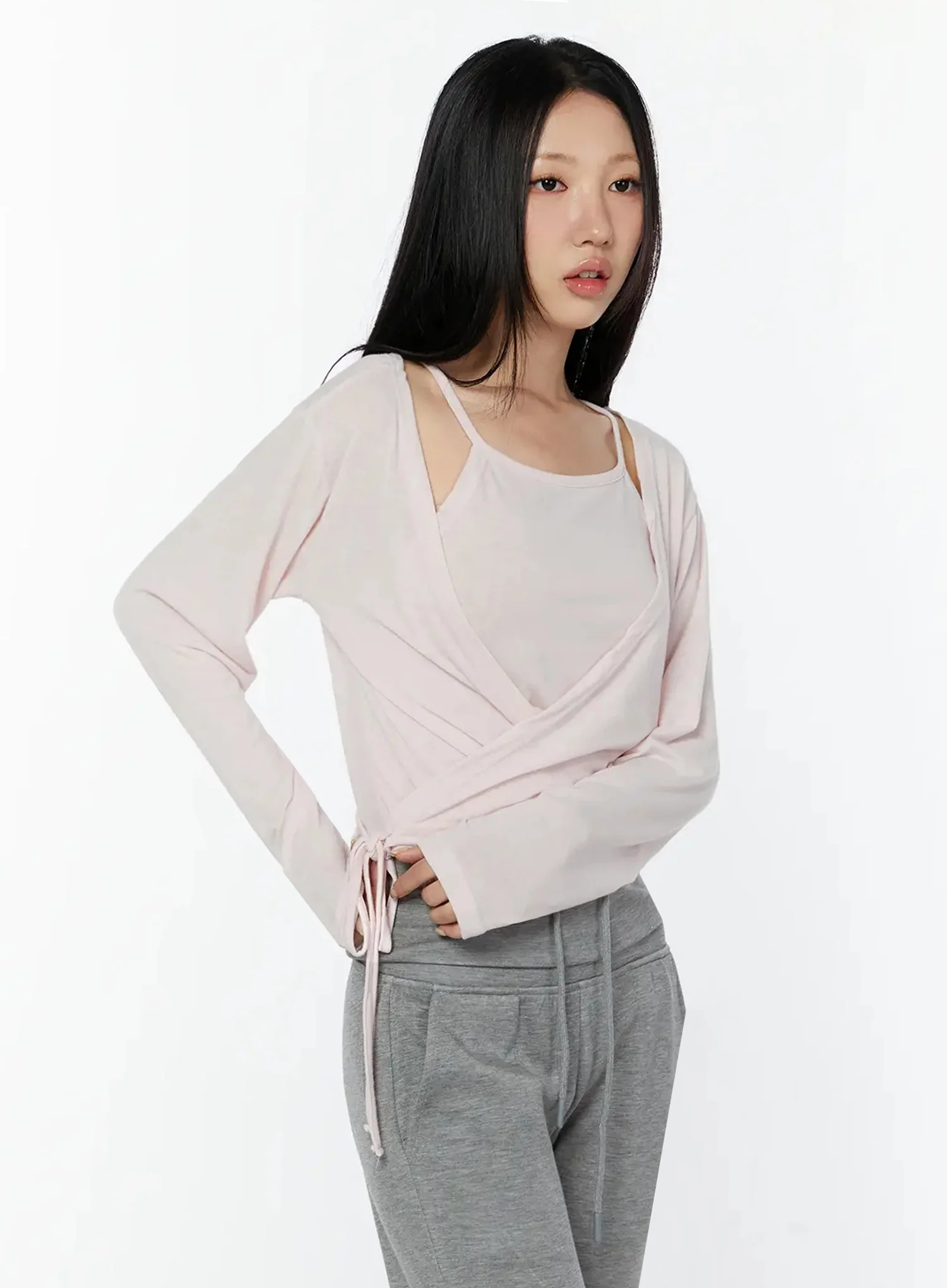 Tank And Layered Wrap Cardigan IU524 - Image 8
