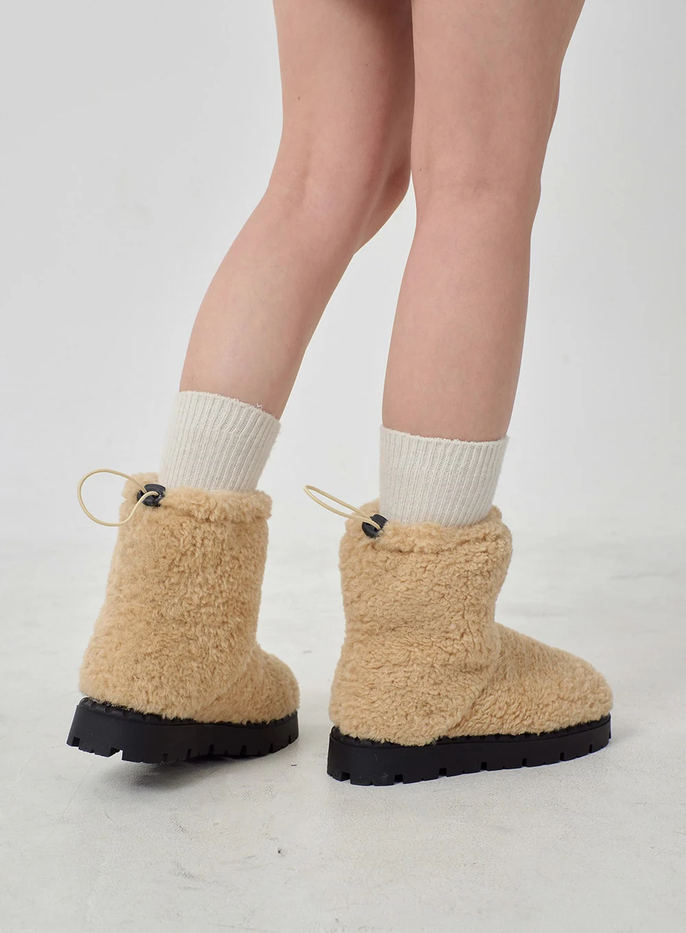 Teddy Drawstring Ankle Boots OD26 - Image 5