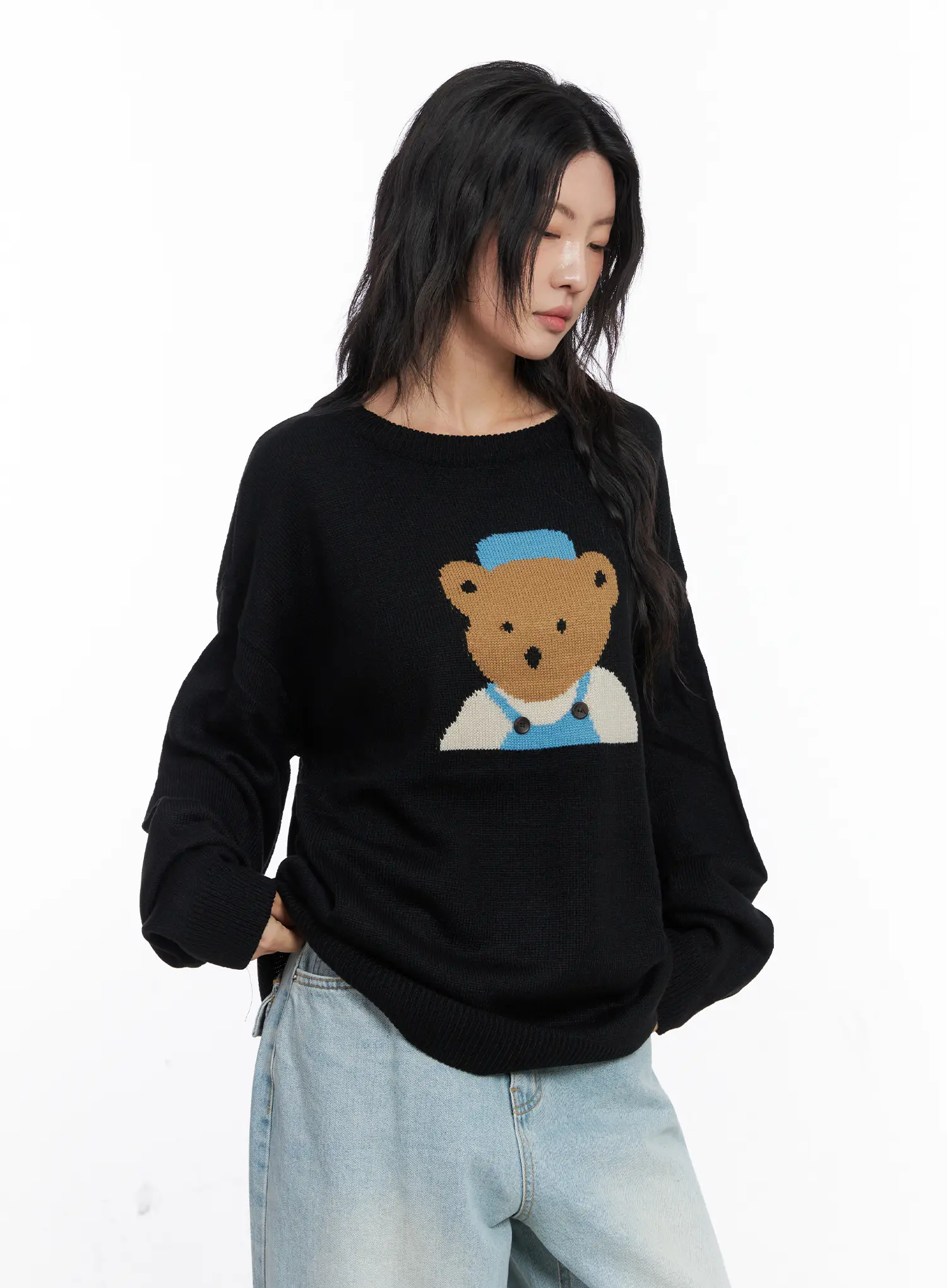 Teddy Graphic U-Neck Sweater CO508 - Image 8