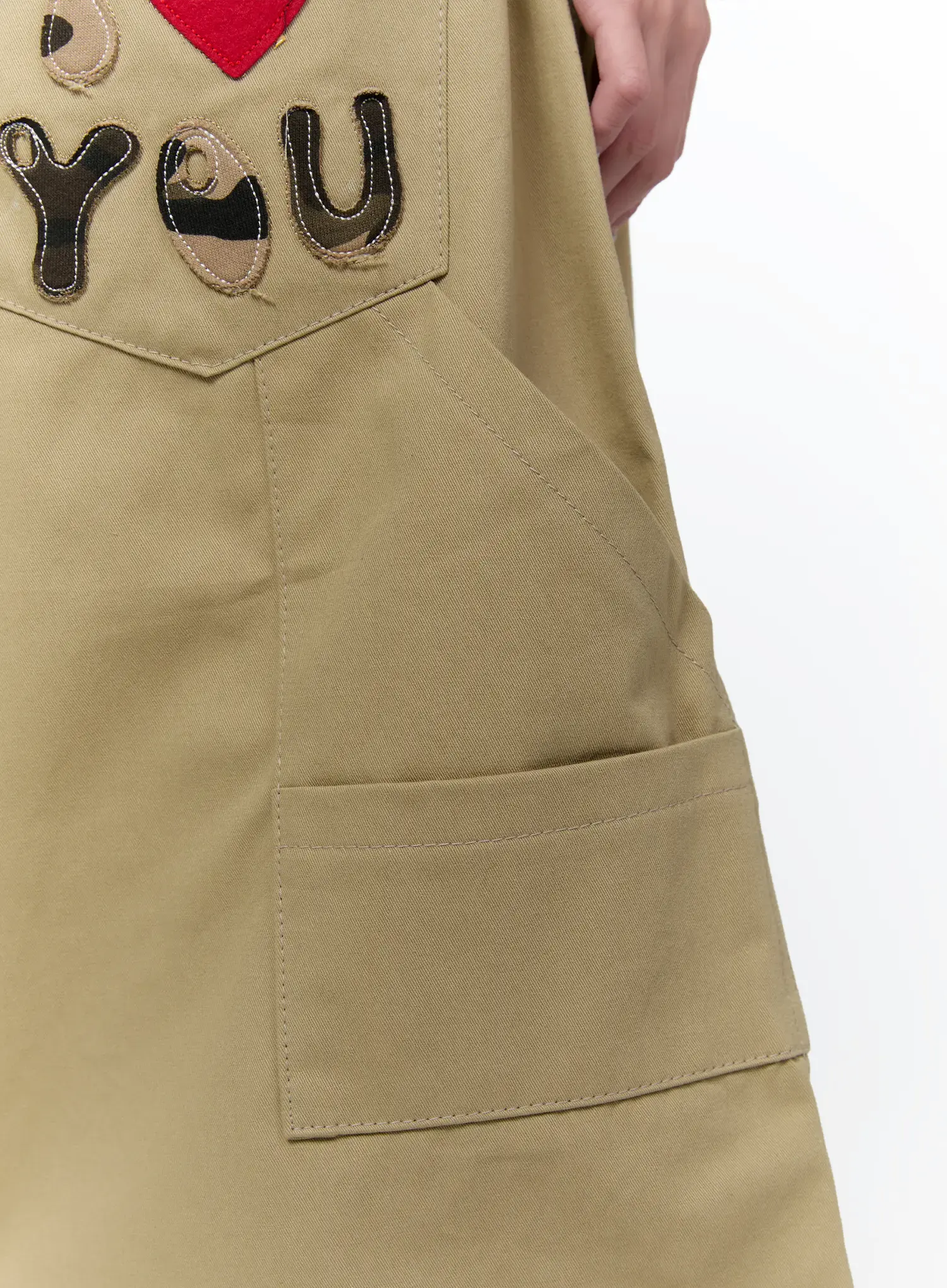 Text Embroidered Bermuda Shorts CA520 - Image 7