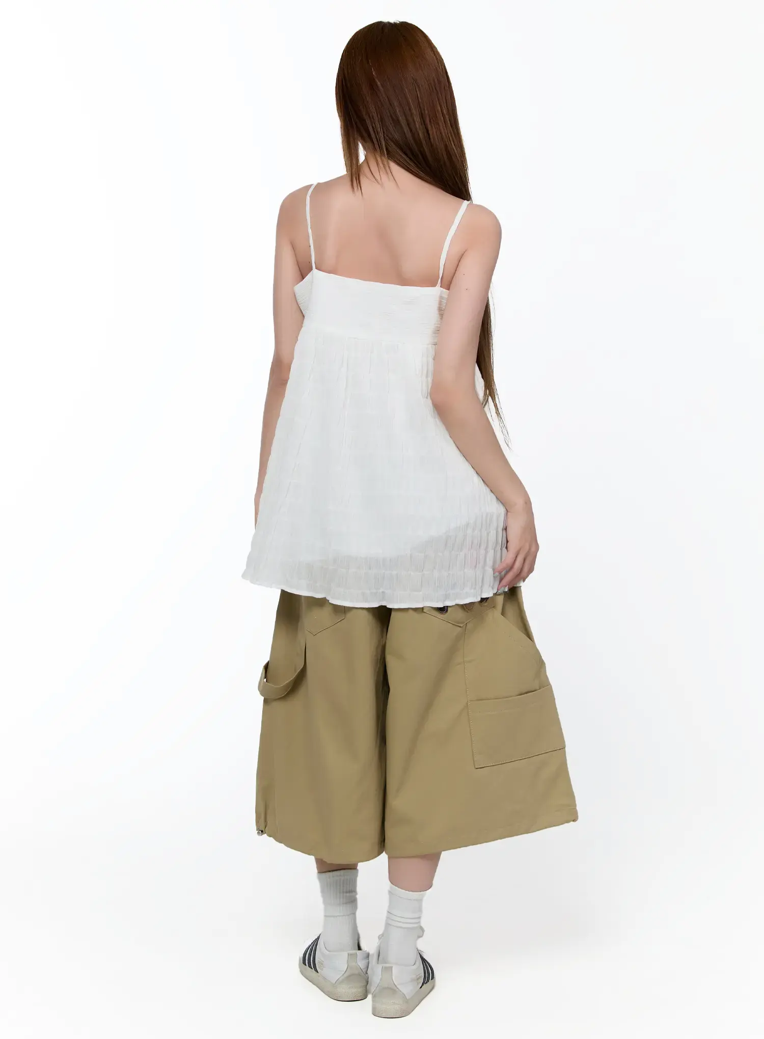 Text Embroidered Bermuda Shorts CA520 - Image 9