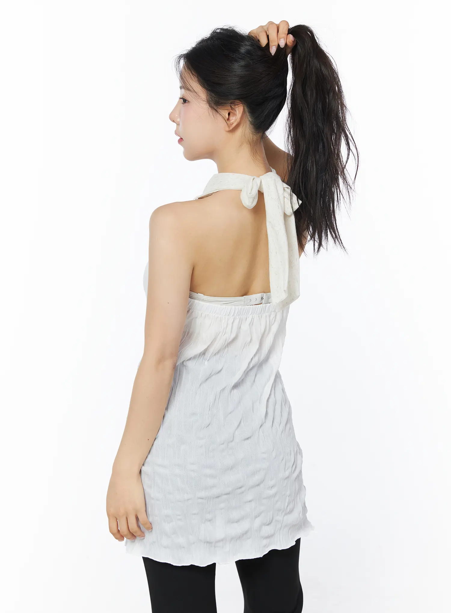 Texture Neck-Tie Blouse CD805 - Image 2