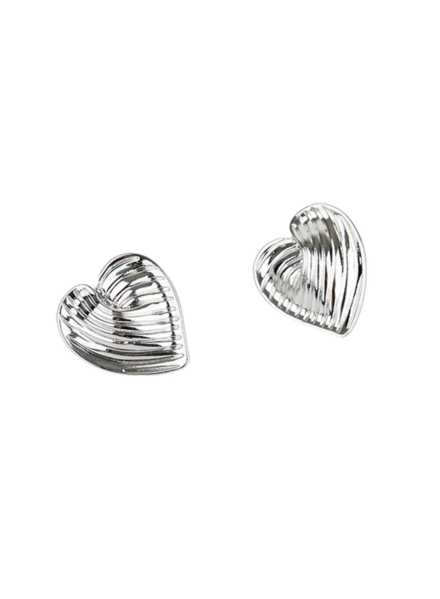 Textured Heart Earrings CG521 - Image 4