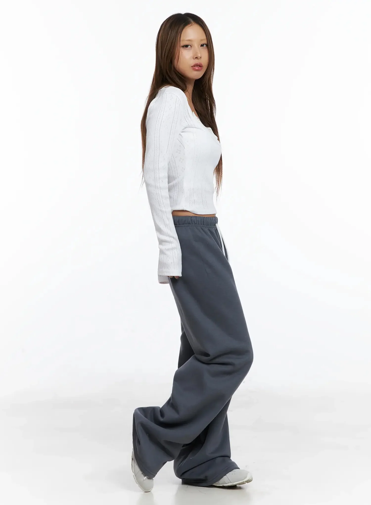 Thermal Wide-Leg Sweatpants IN528 - Image 9
