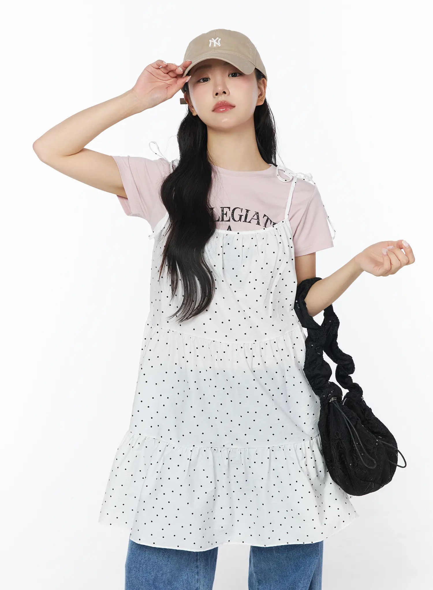 Tiered Polka Dot Mini Dress CD805 - Image 2