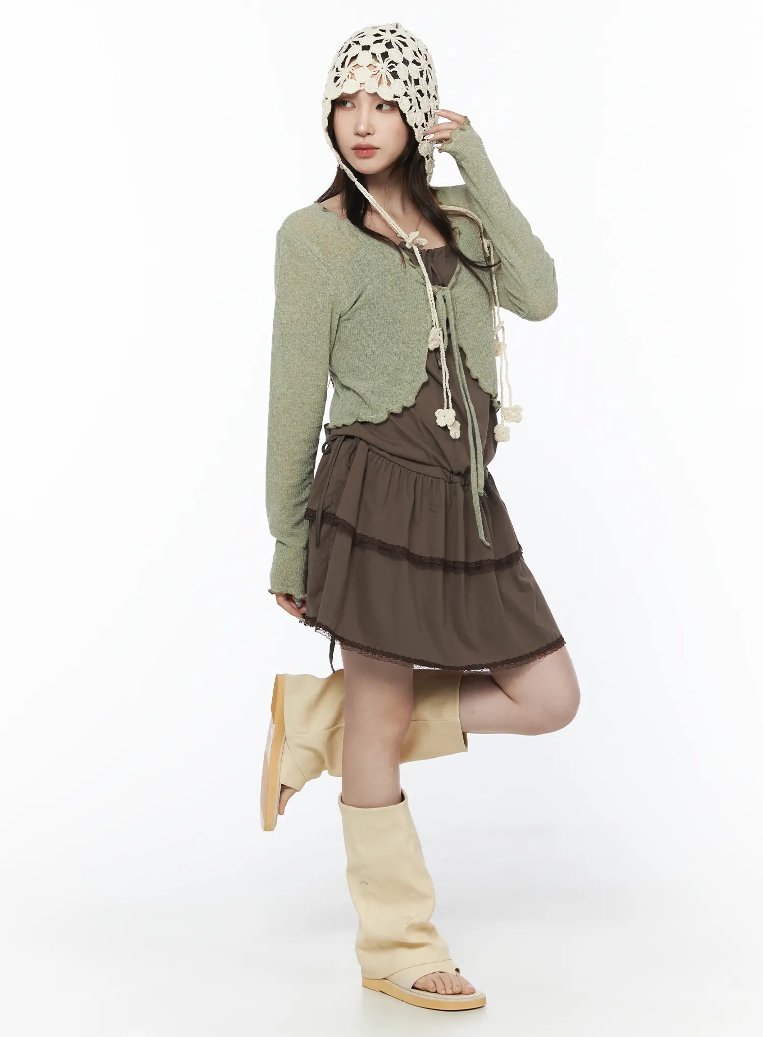 Tiered Ruffle Mini Dress CU504