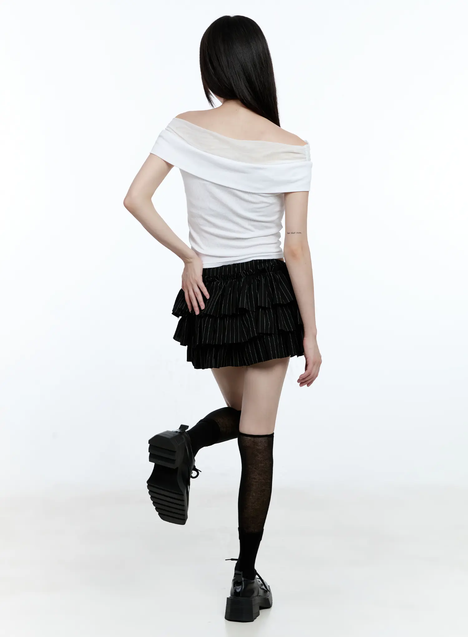 Tiered Stripe Mini Skirt CG507 - Image 9