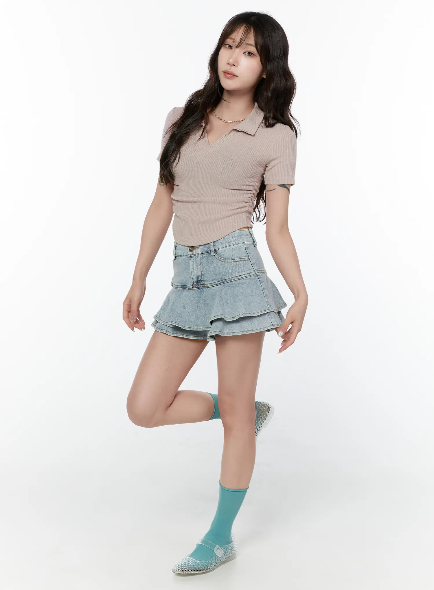 Transparent Mesh Ballet Flats CY514 - Image 2