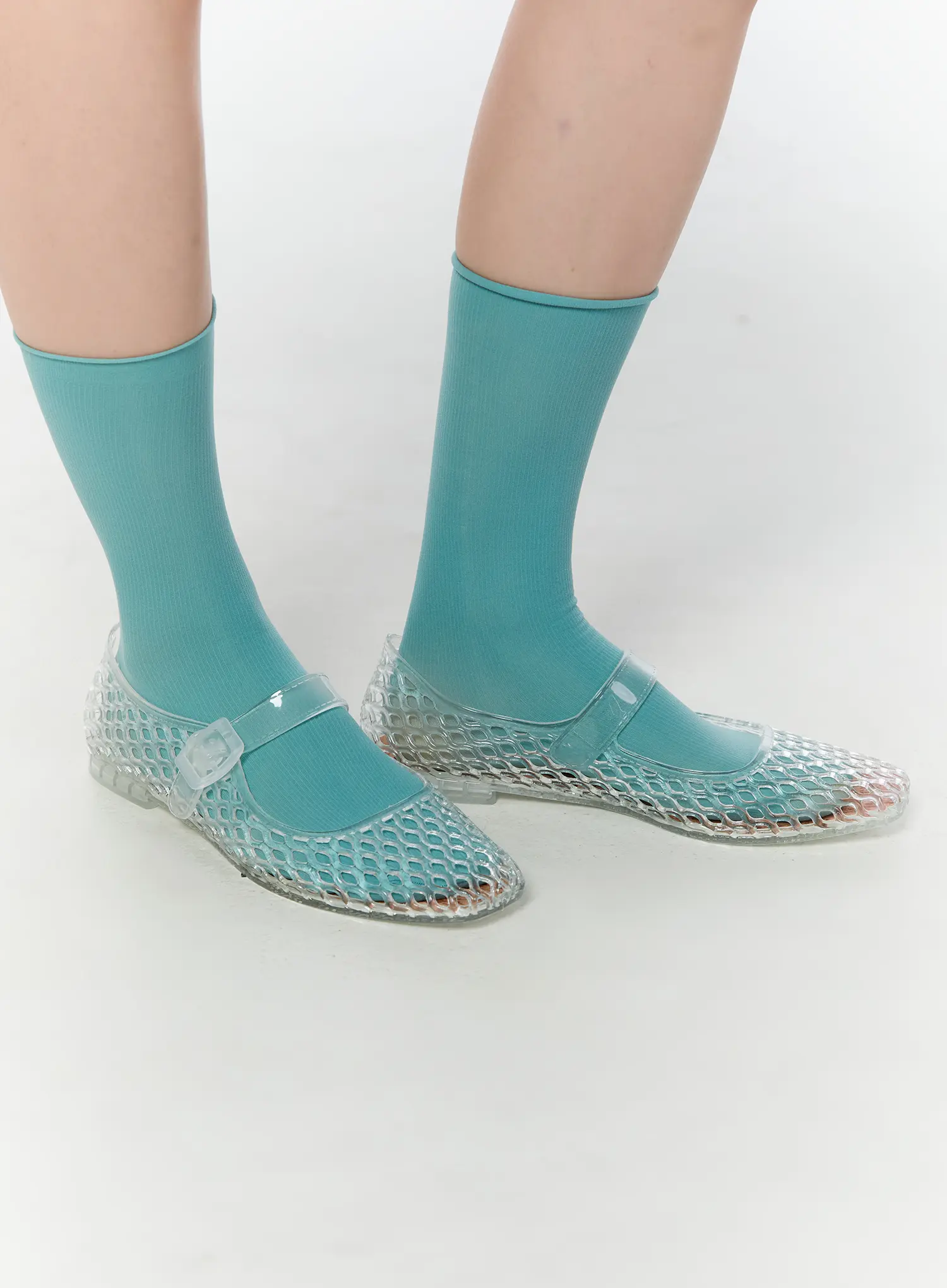 Transparent Mesh Ballet Flats CY514 - Image 3