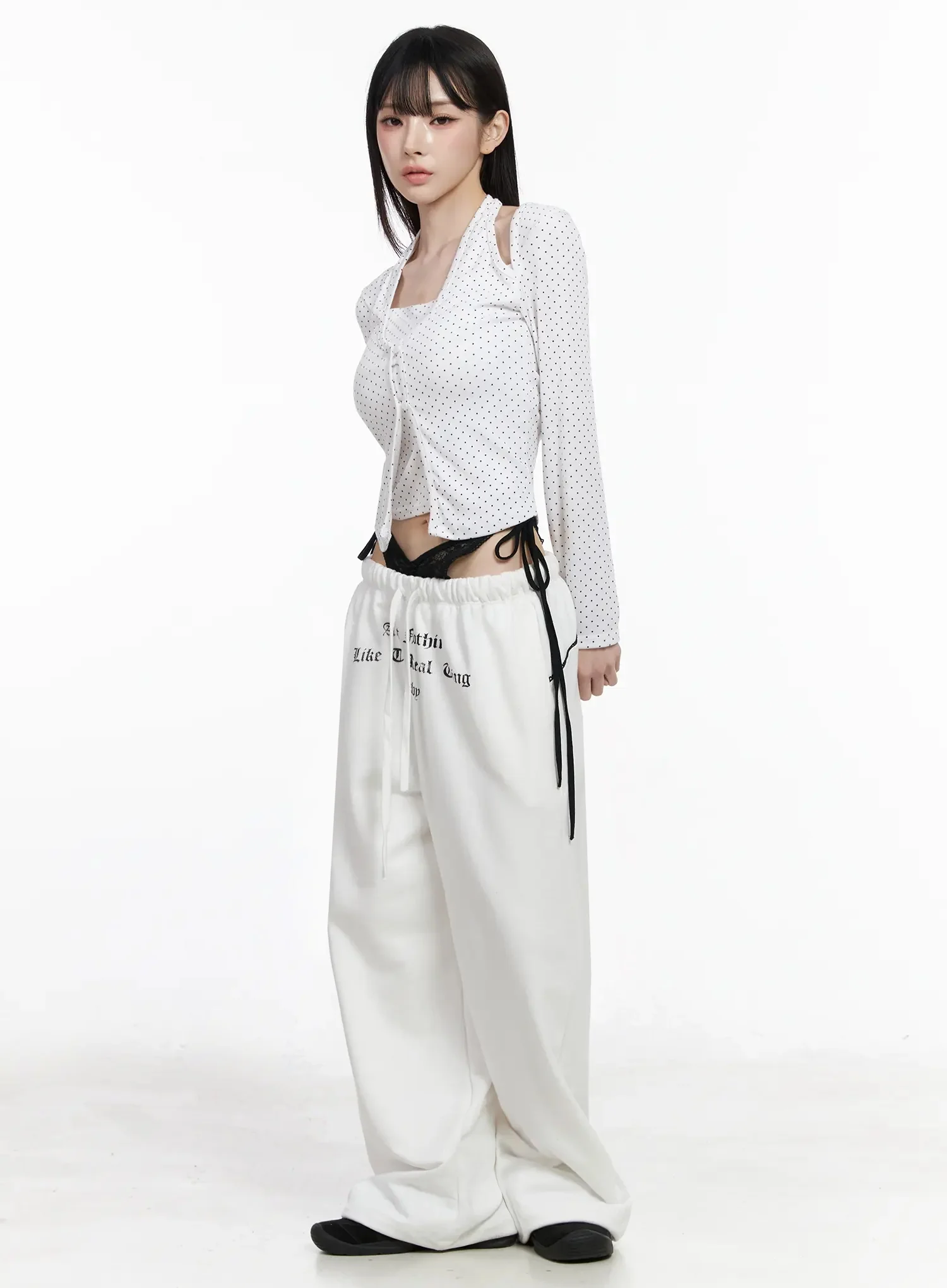 Trendy Lace-Up Wide Leg Sweatpants IU509 - Image 12