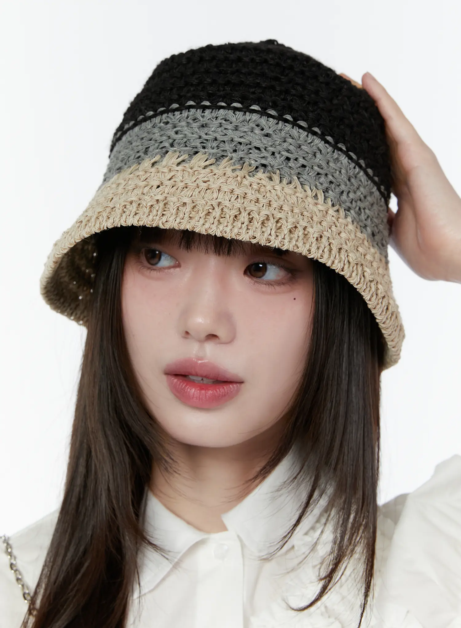 Tri-Tone Crochet Bucket Hat CU505