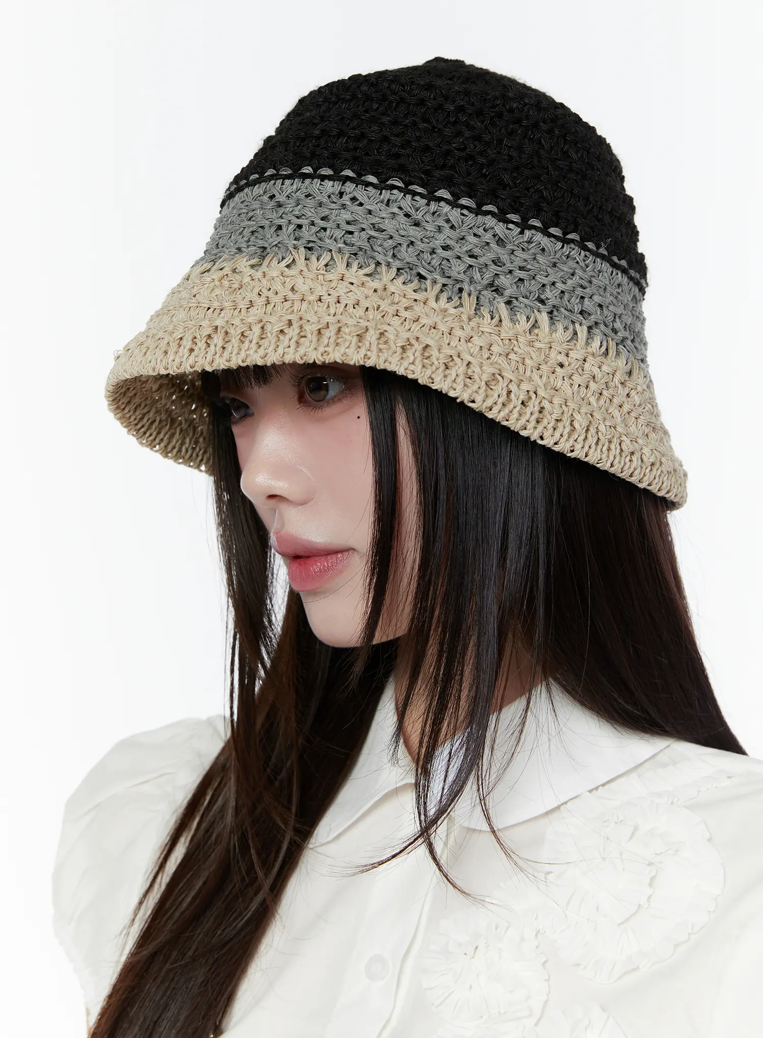 Tri-Tone Crochet Bucket Hat CU505 - Image 3