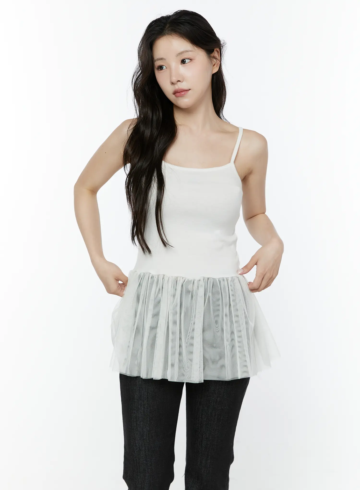 Tulle Layered Cami Top IY511 - Image 5