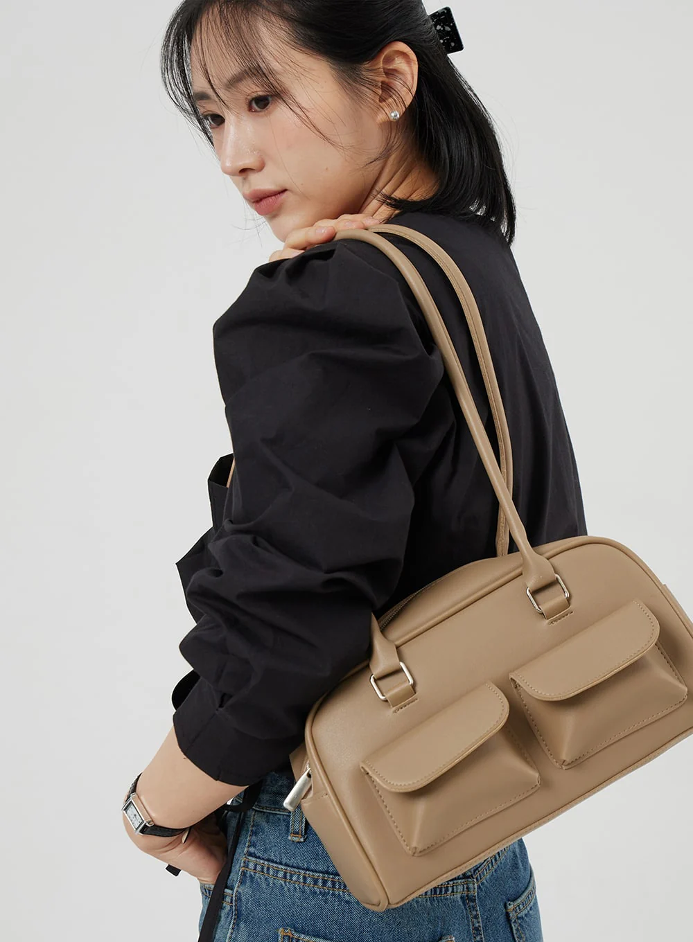 Twin Pocket Shoulder Bag OM306 - Image 2