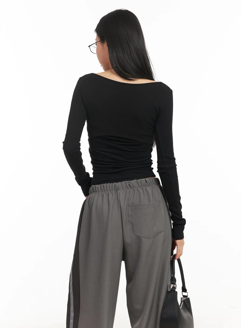 Twist Ribbon Long-Sleeve Crop Top CM503 - Image 6
