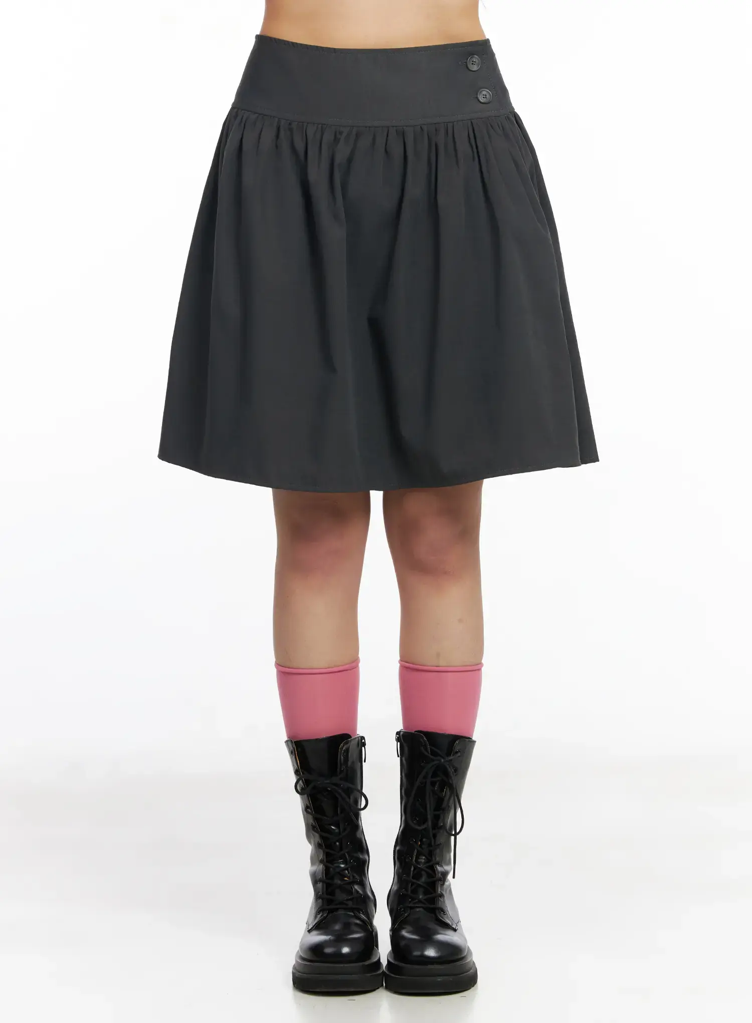 Two-Button Flared Midi Skirt CF506 - Image 2
