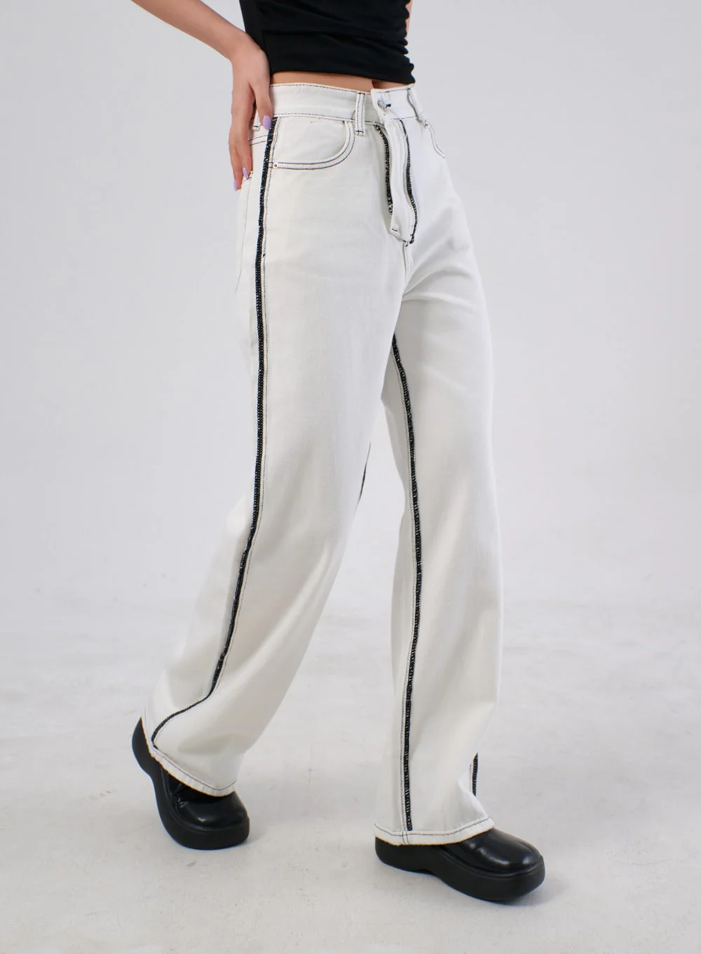 Two Color Cotton Pants IA304 - Image 4