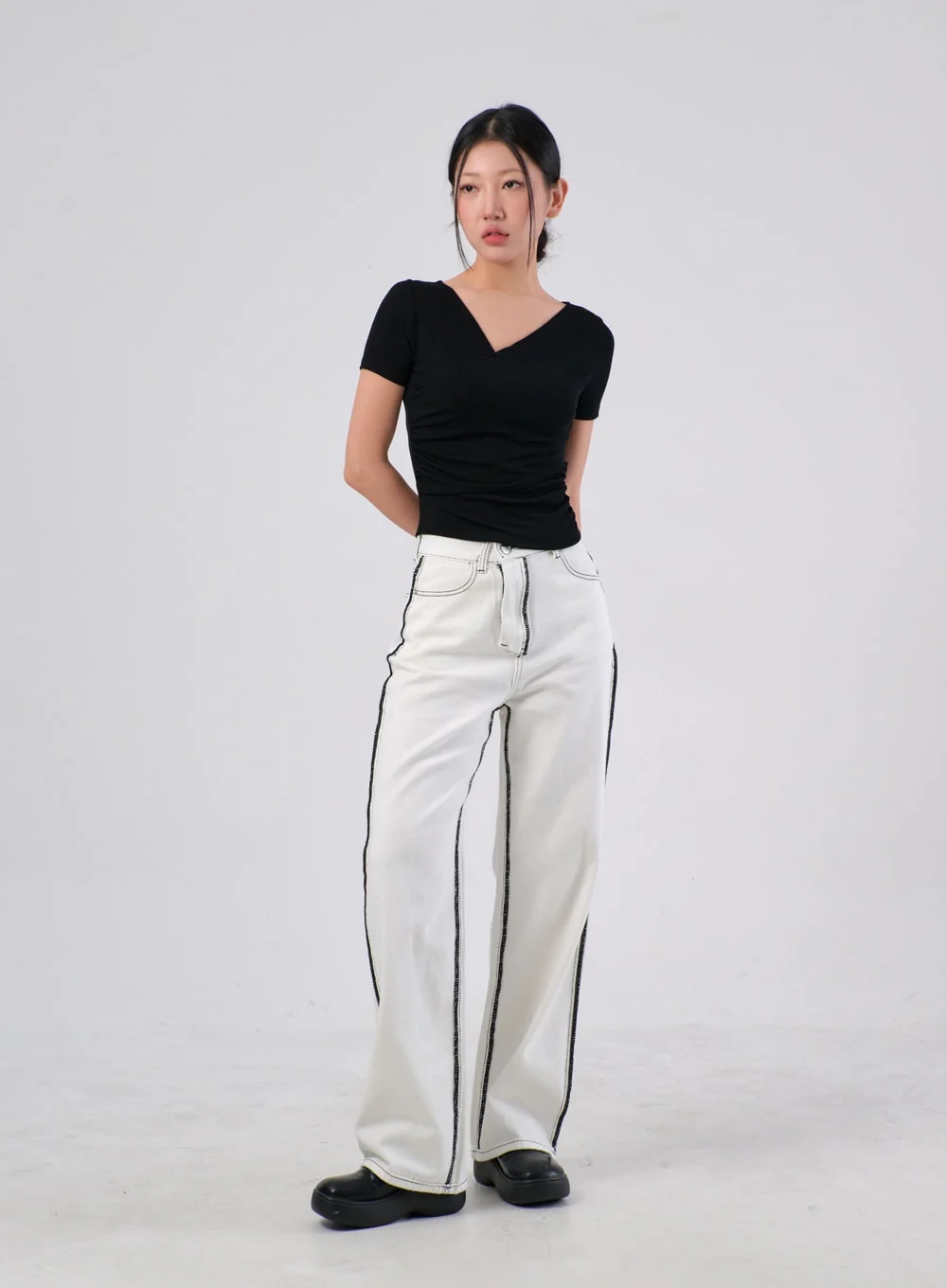 Two Color Cotton Pants IA304 - Image 6