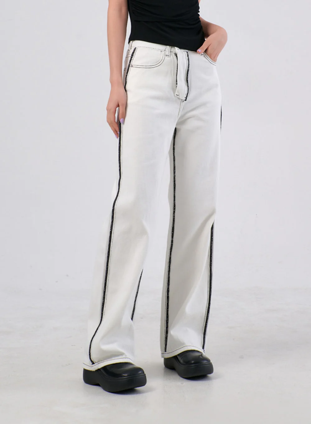 Two Color Cotton Pants IA304 - Image 8