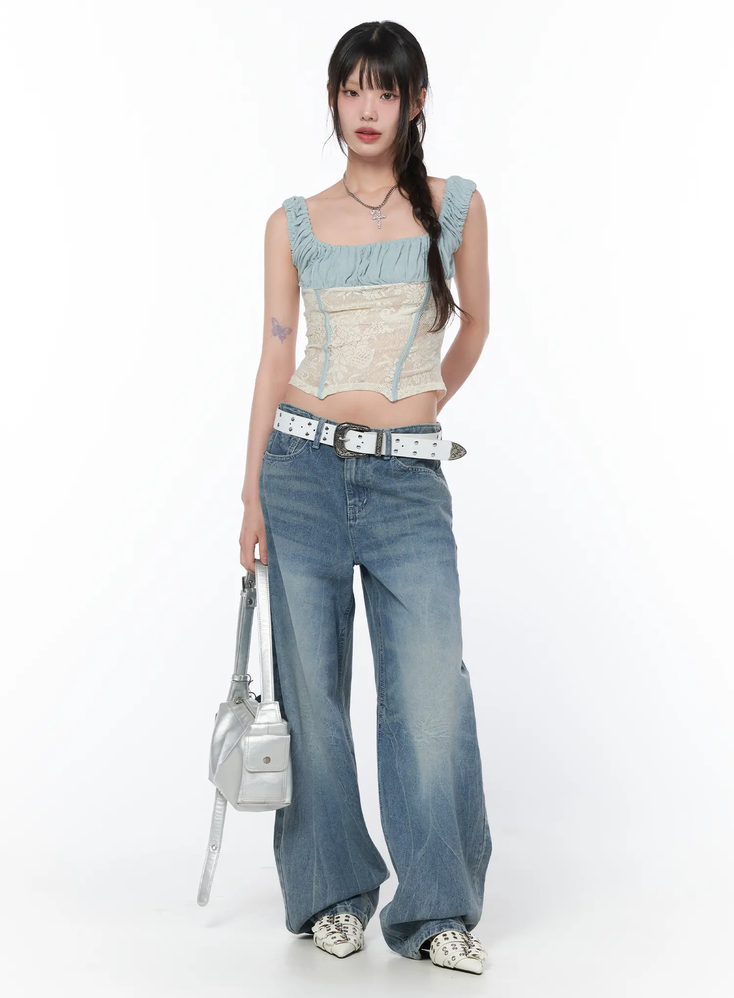 Two-Tone Lace Sleeveless Top CA529 - Image 11
