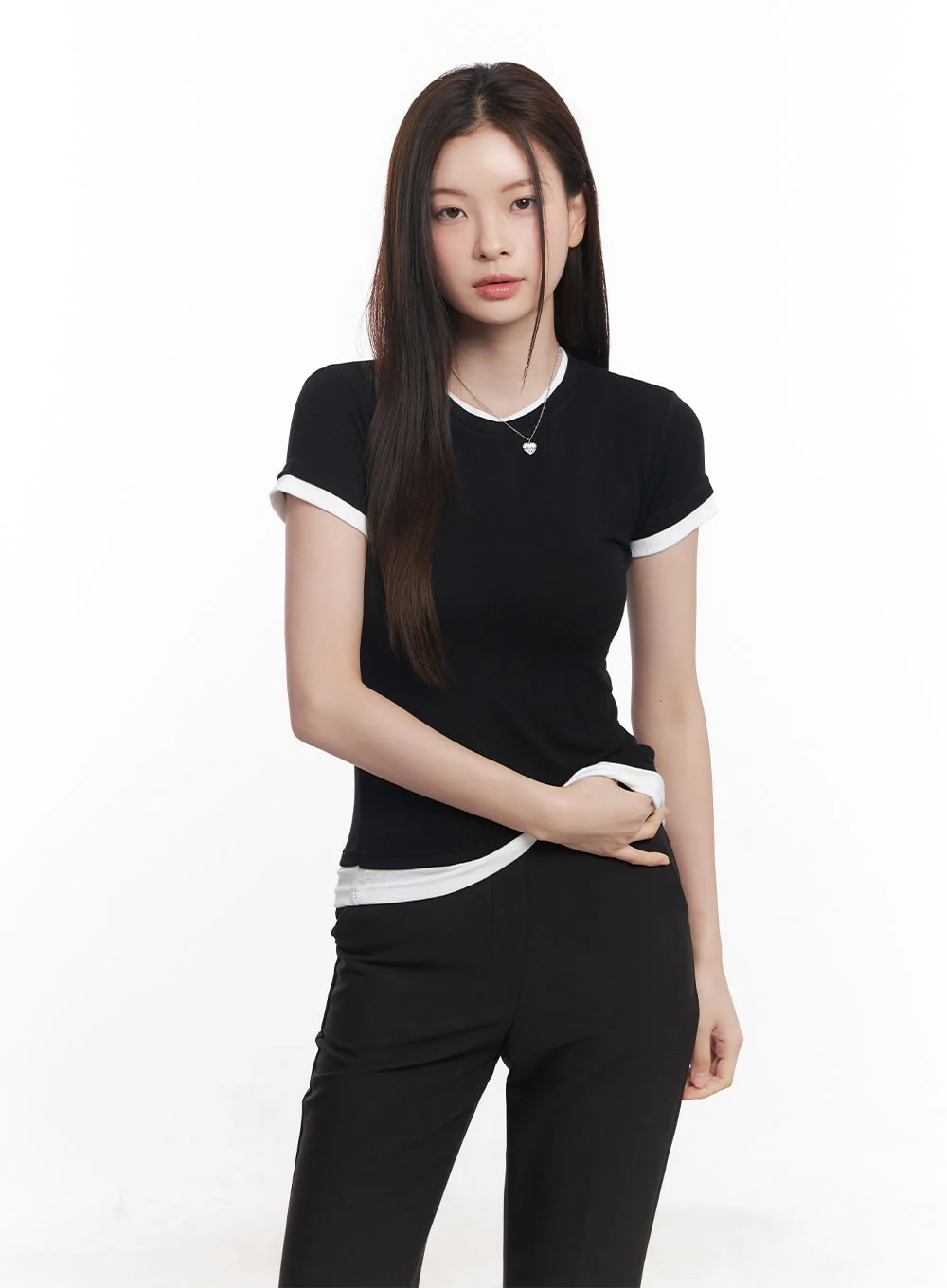 Two-Tone Layered Tee CY519 - Image 2