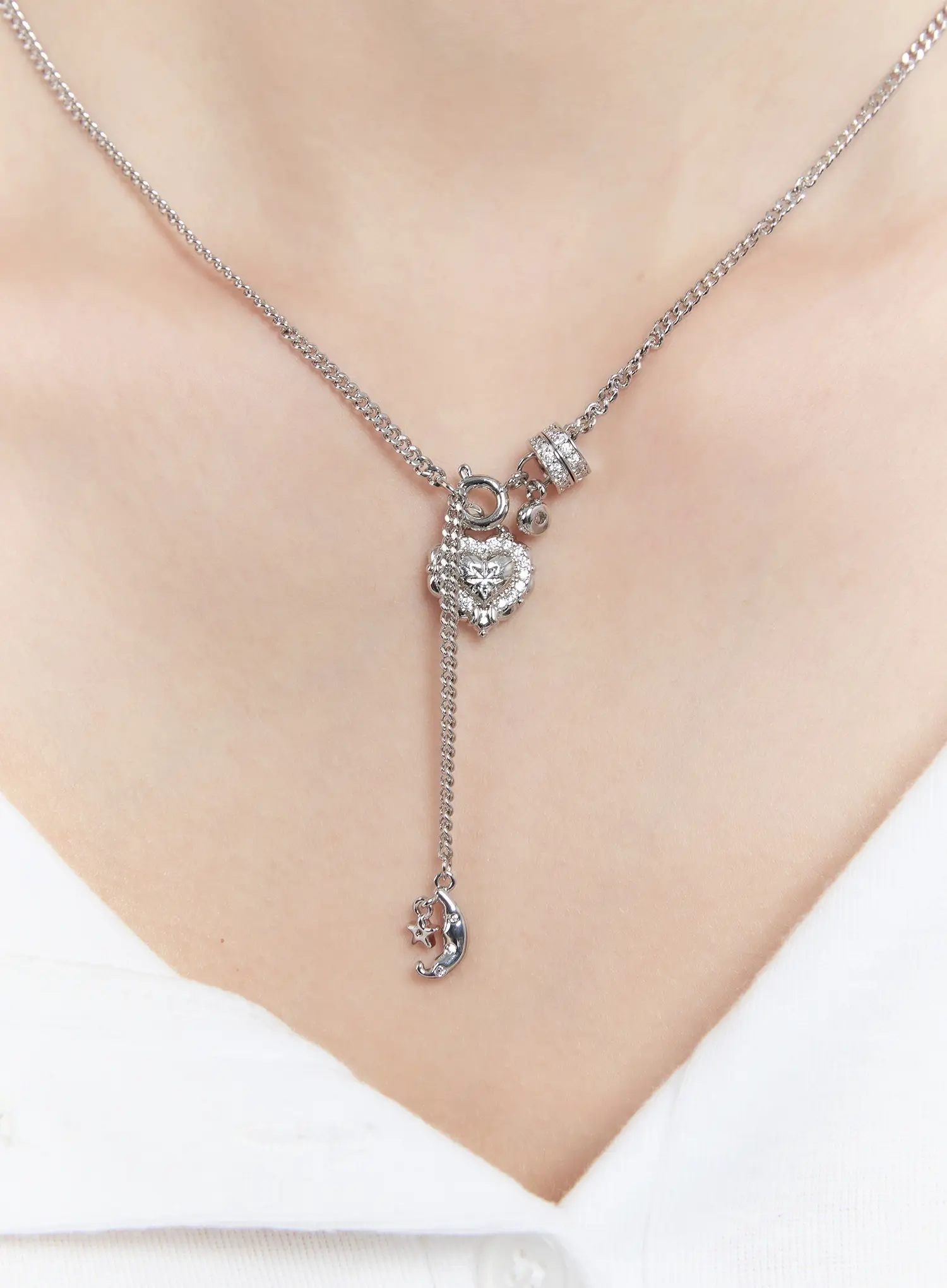 Two-way Heart Charm Necklace CM505