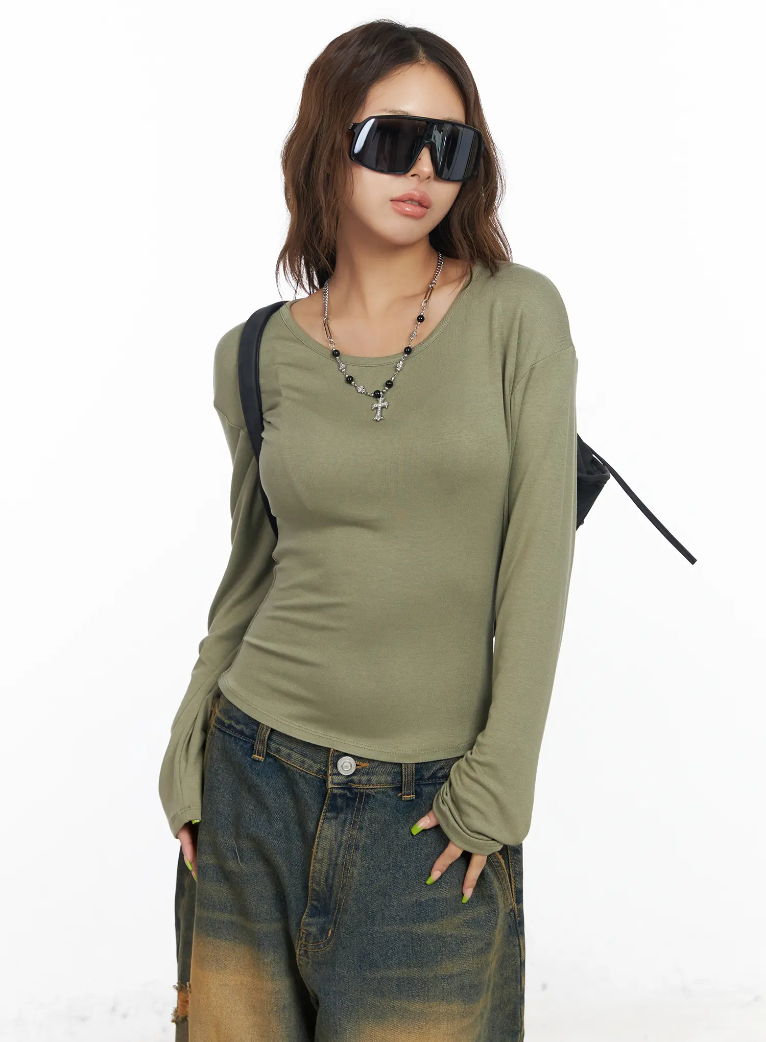 U-Neck Long Sleeve Top CF512