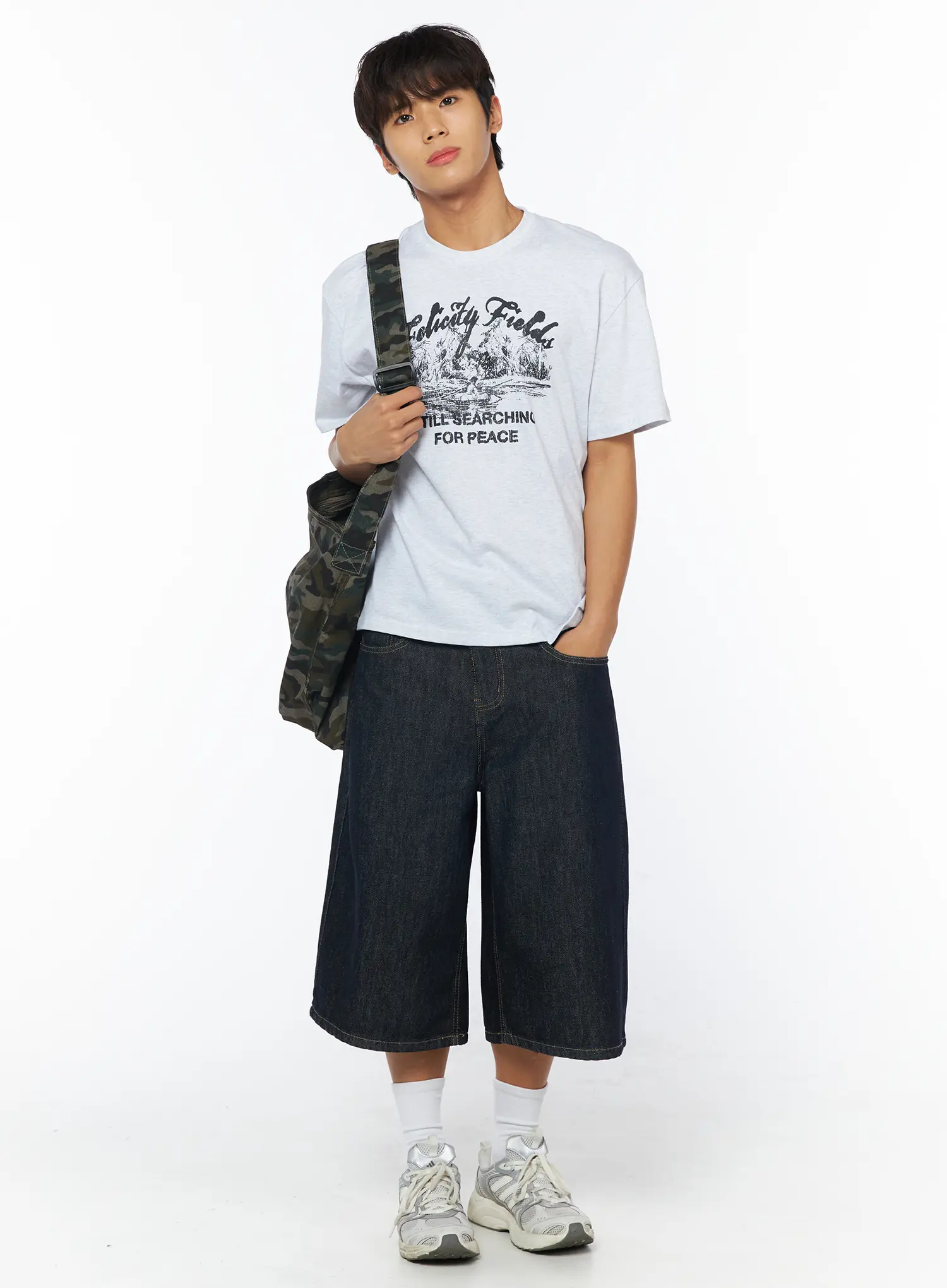 Urban Camo Canvas Crossbody Bag IY529 - Image 5