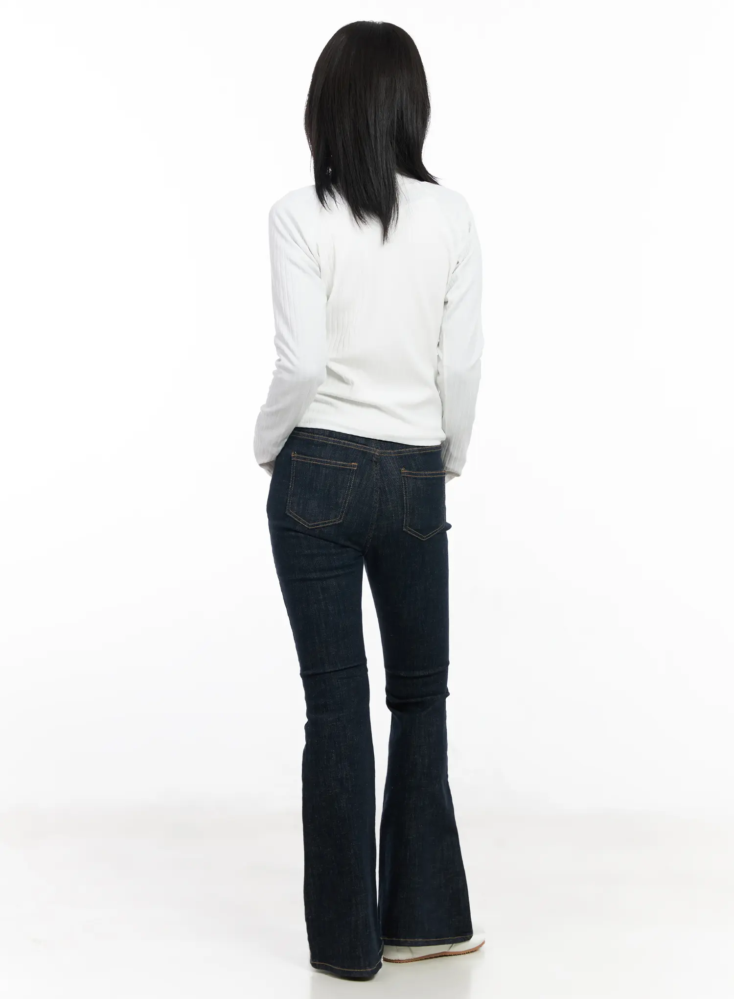 V Dark Wash Bootcut Jeans CF526 - Image 5