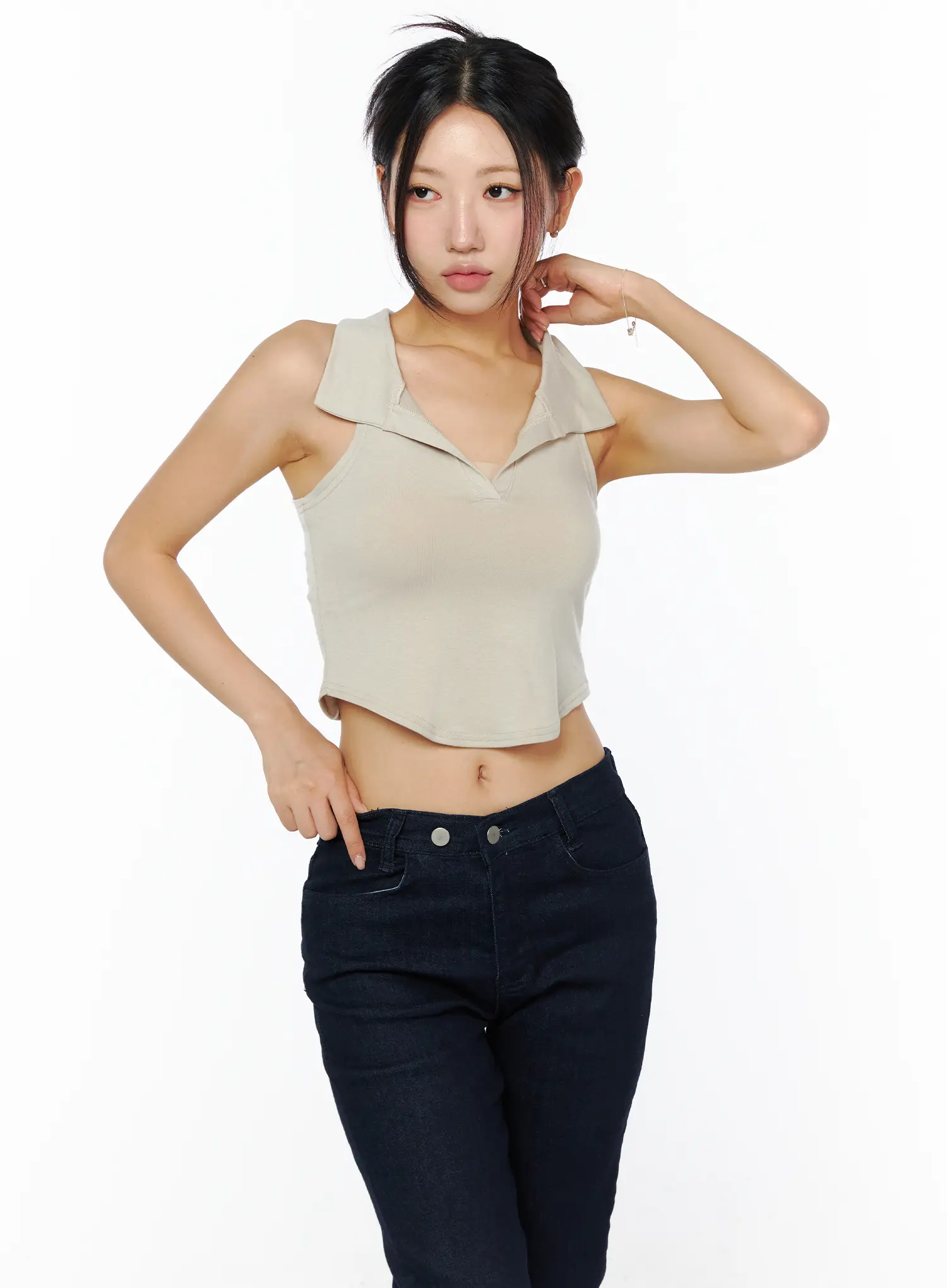 V-Neck Collar Sleeveless Top CU515 - Image 9