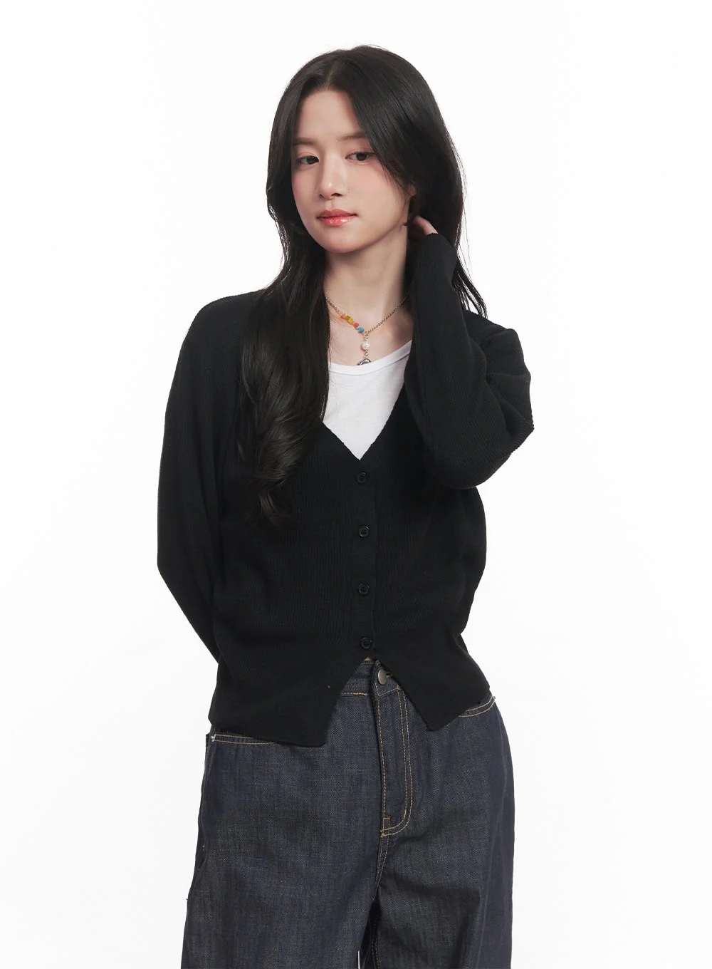 V-Neck Cropped Cardigan CA510 - Image 13