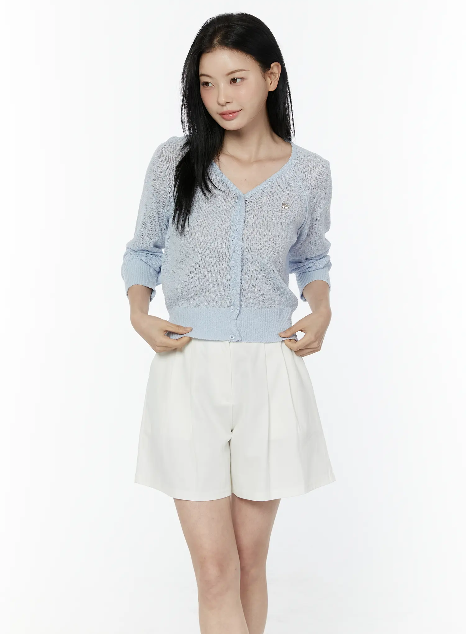 V-Neck Cropped Cardigan IU505 - Image 4