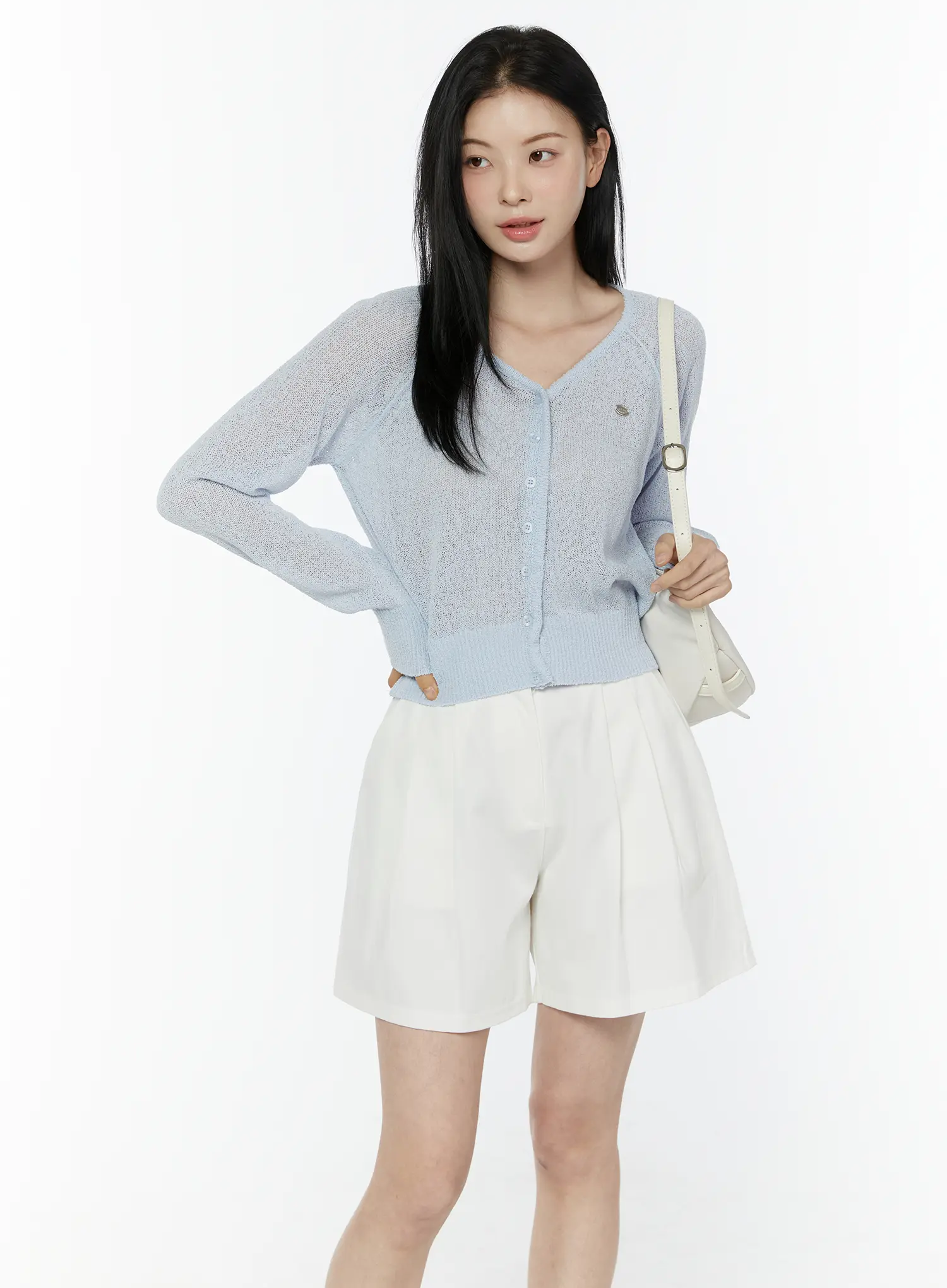 V-Neck Cropped Cardigan IU505 - Image 9