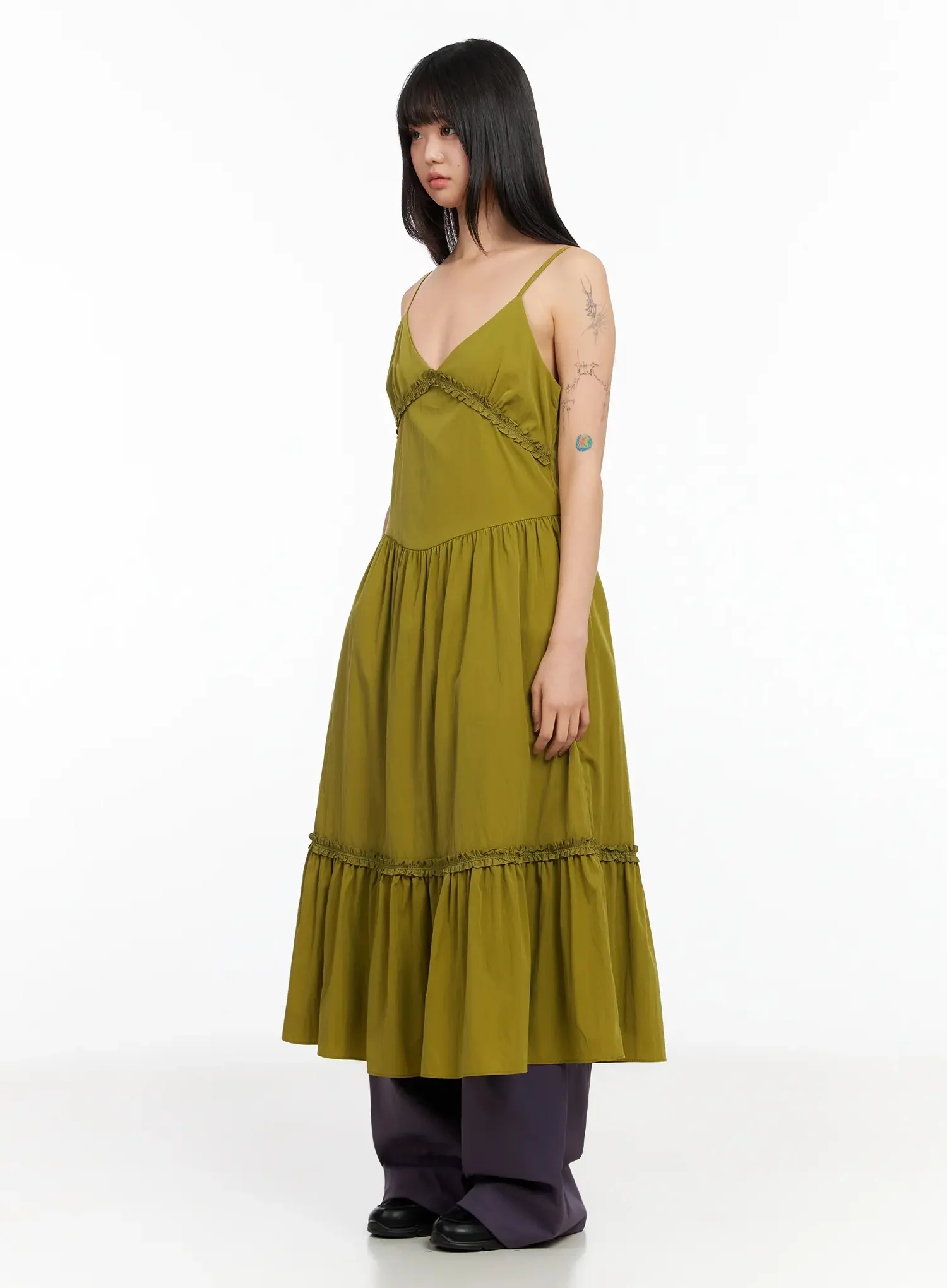 V-Neck Frill Maxi Dress IA523 - Image 11