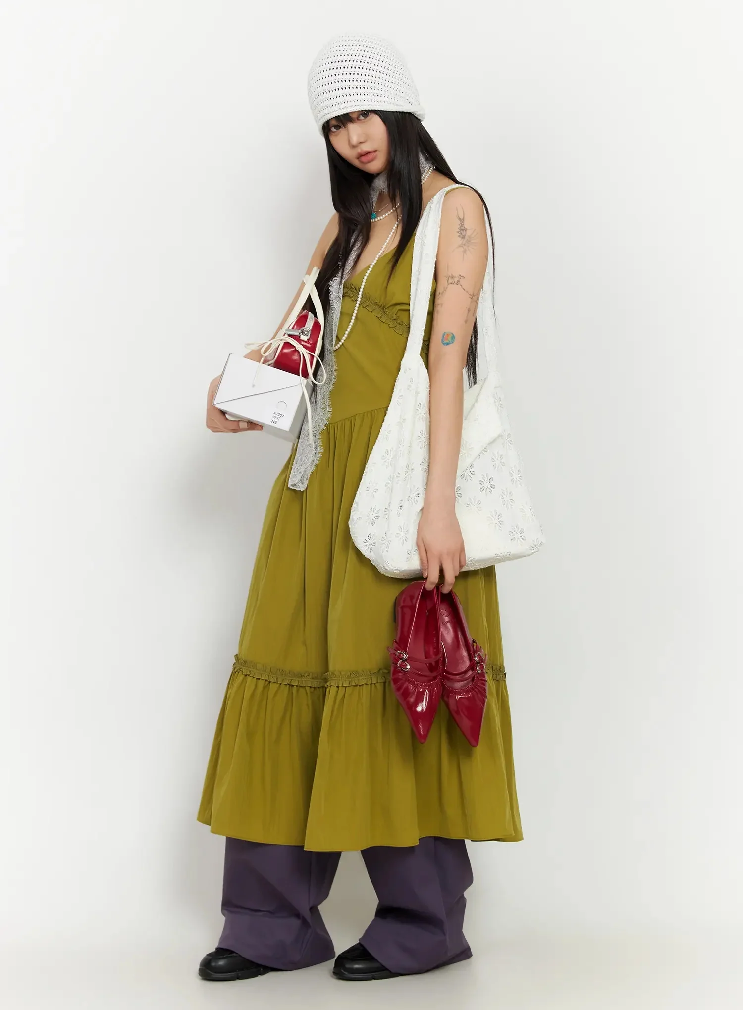 V-Neck Frill Maxi Dress IA523 - Image 13