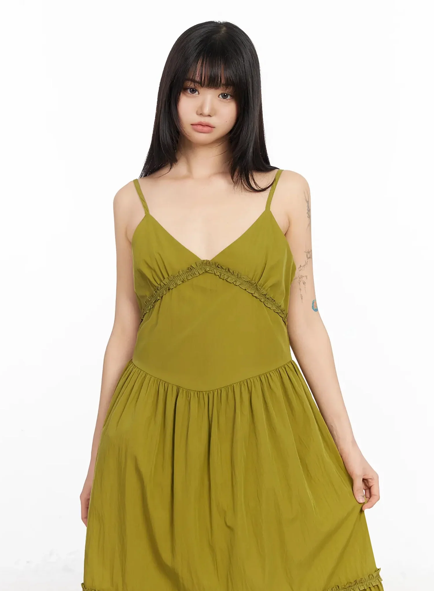 V-Neck Frill Maxi Dress IA523 - Image 2