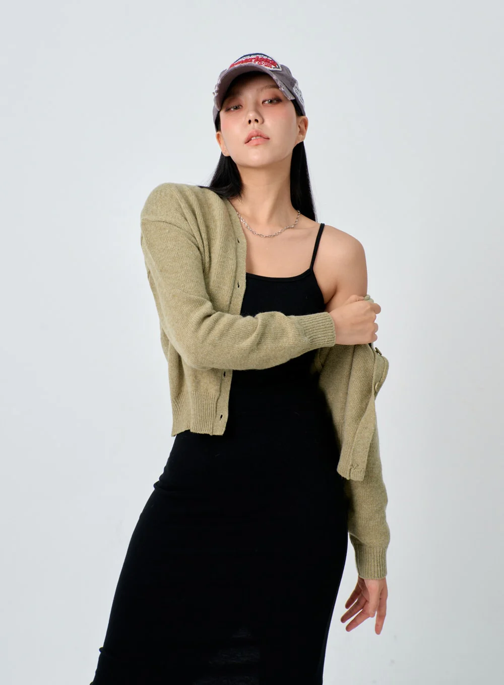 V-Neck Knit Cardigan IJ330 - Image 2