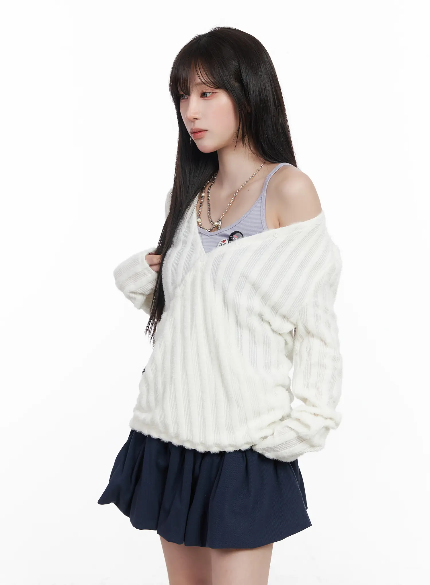 V-Neck Knit Sweater CF523 - Image 11