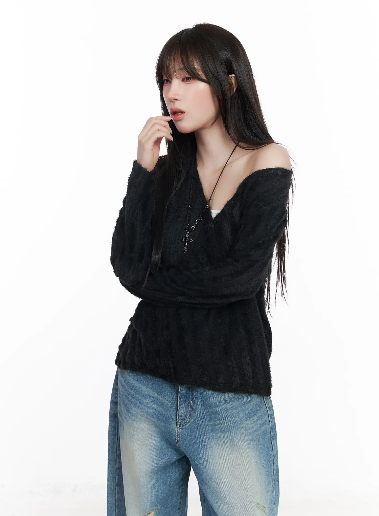 V-Neck Knit Sweater CF523 - Image 12