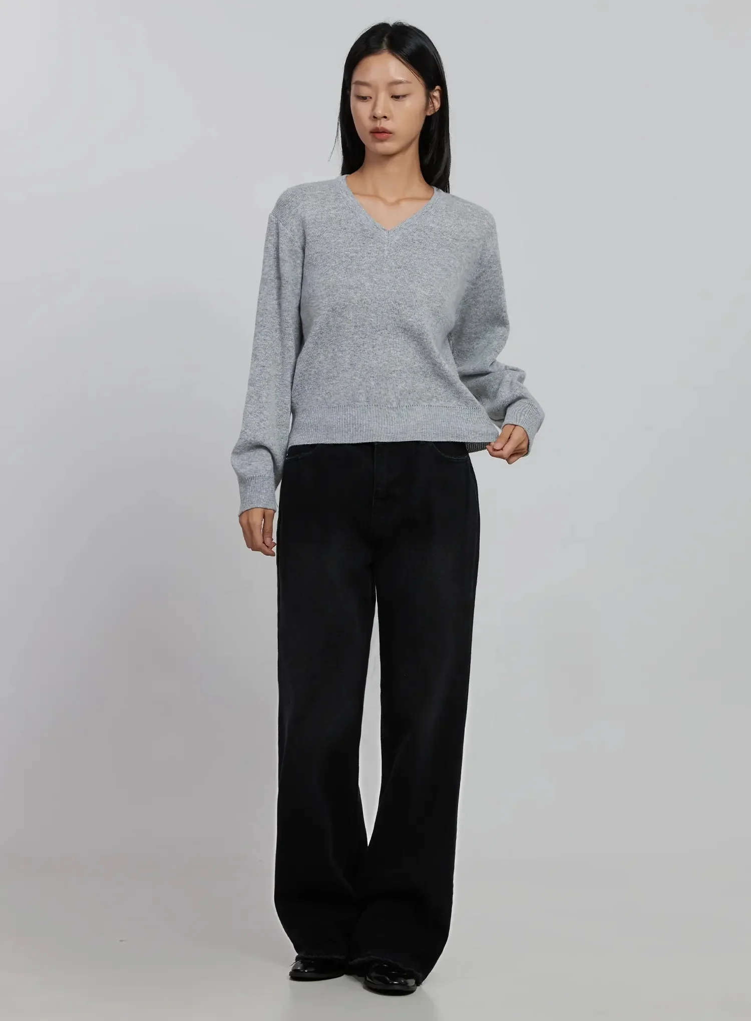 V-Neck Knit Sweater ID516 - Image 3