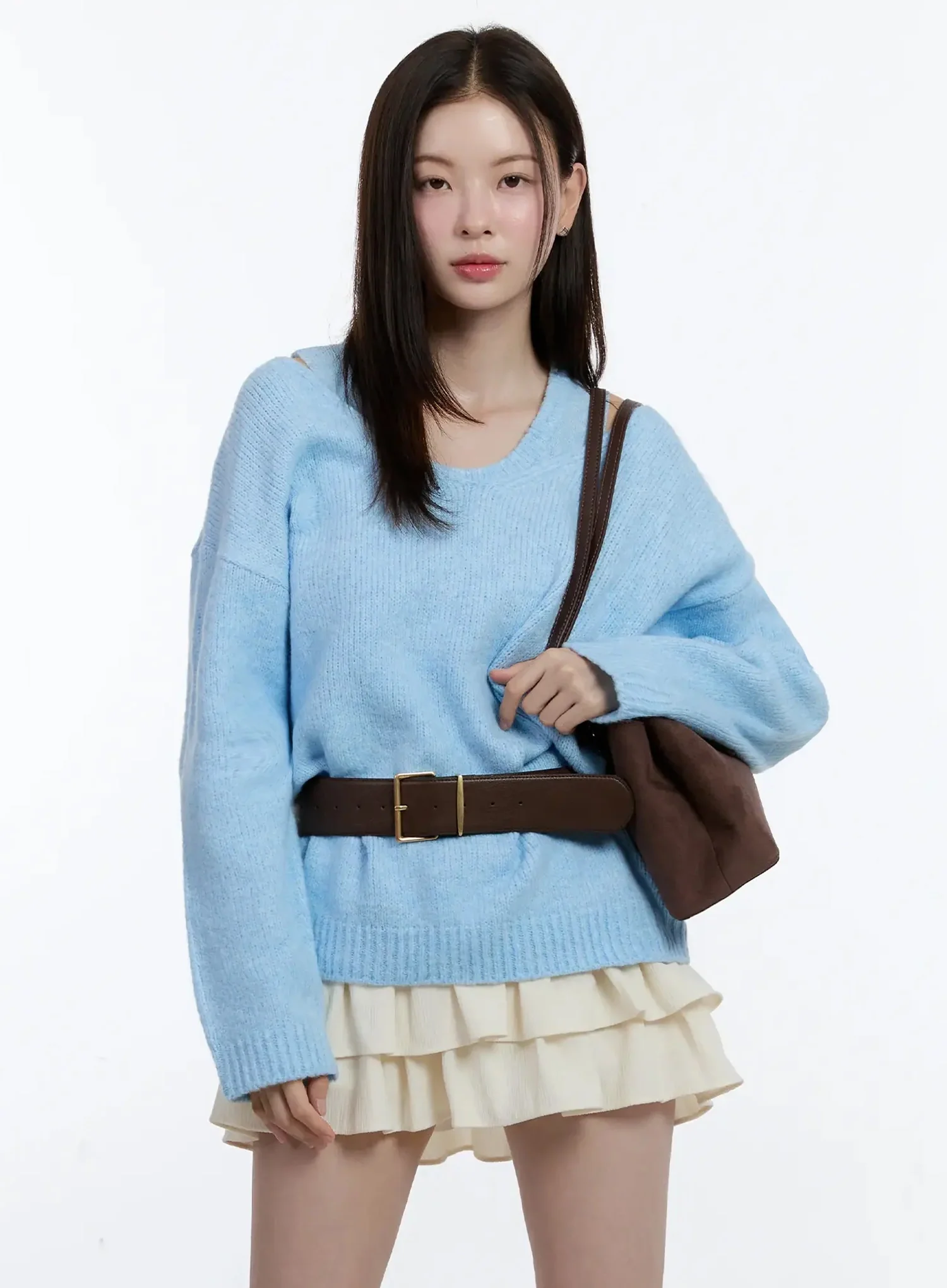 V-Neck Knit Tank and Sweater Set ID526