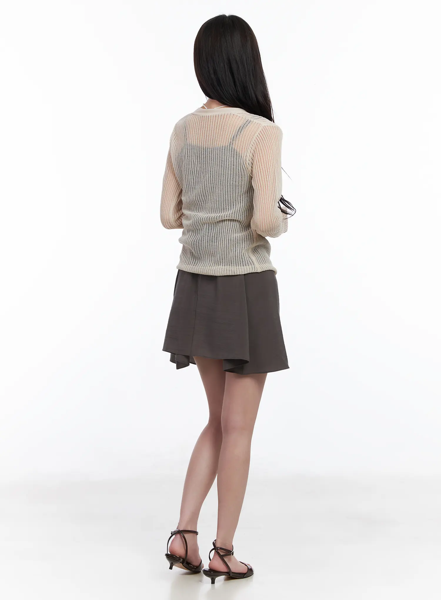 V-Neck Mesh Cardigan CM527 - Image 5