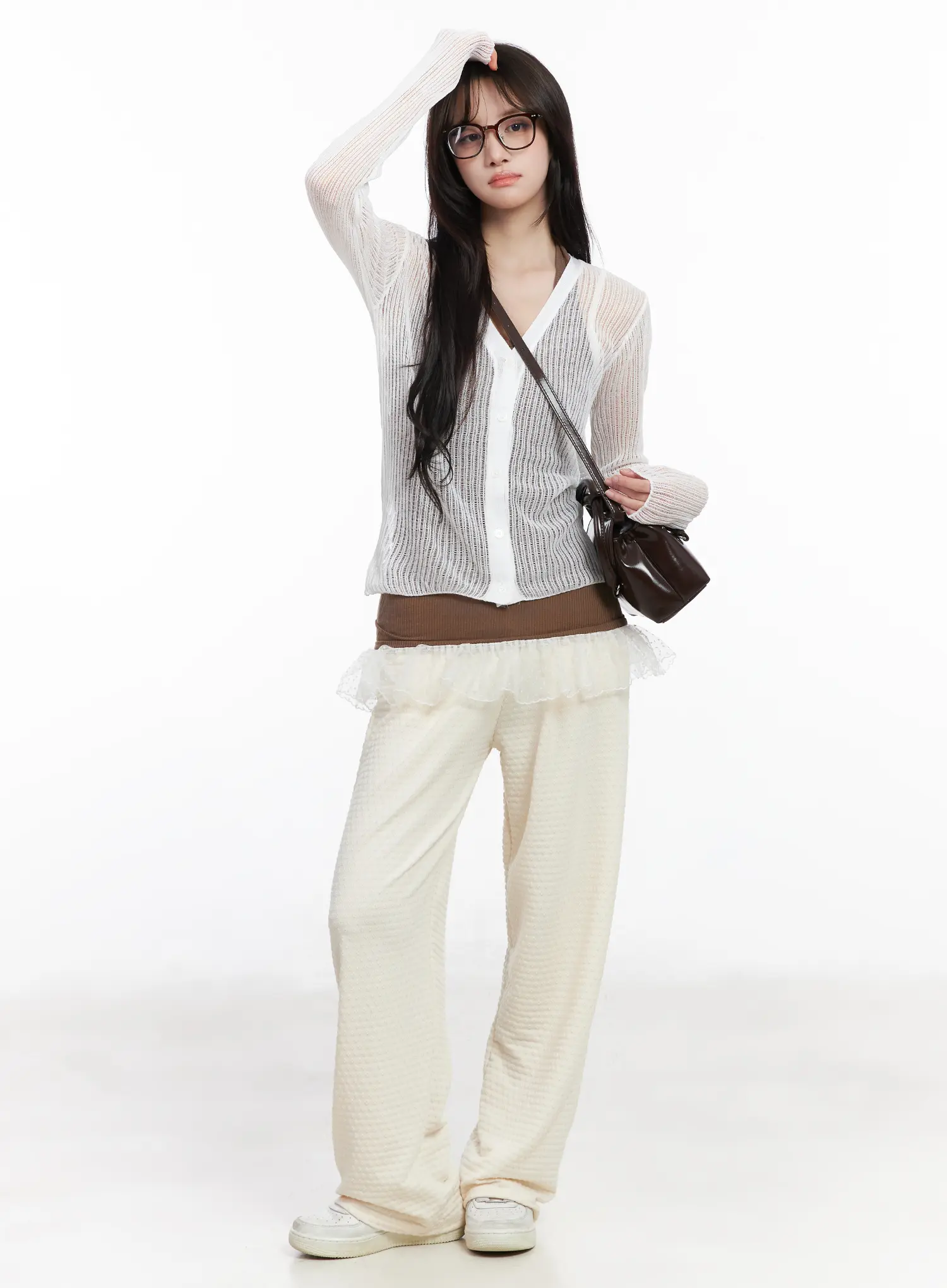 V-Neck Mesh Cardigan CM527 - Image 7