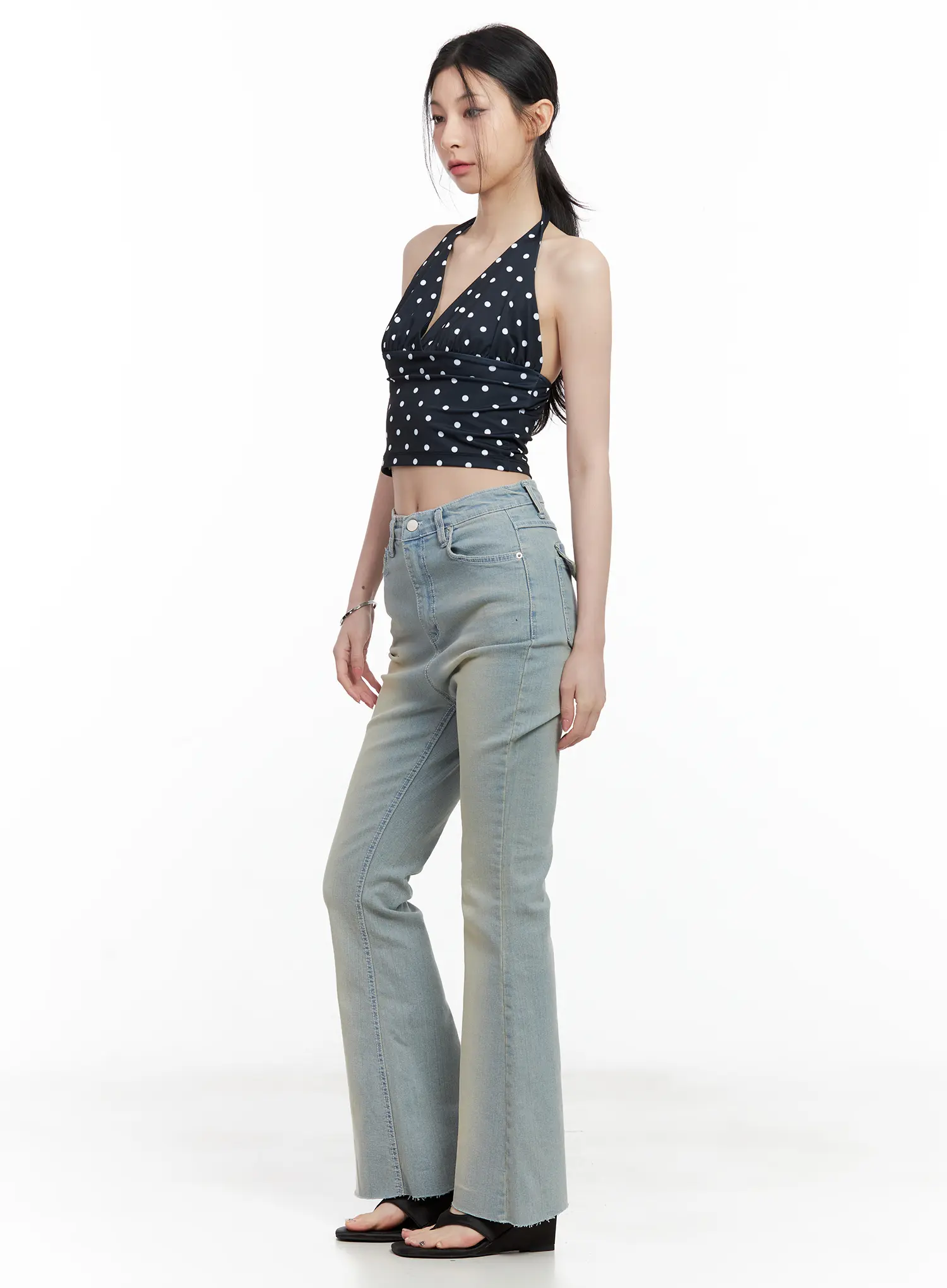 V-Neck Polka Dot Halter Top CL501 - Image 7
