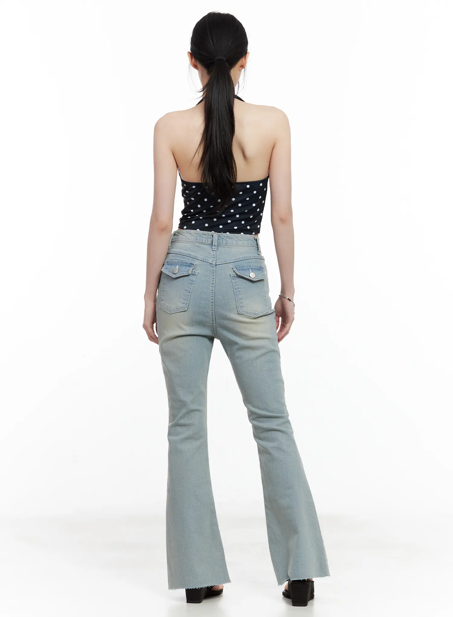 V-Neck Polka Dot Halter Top CL501 - Image 9
