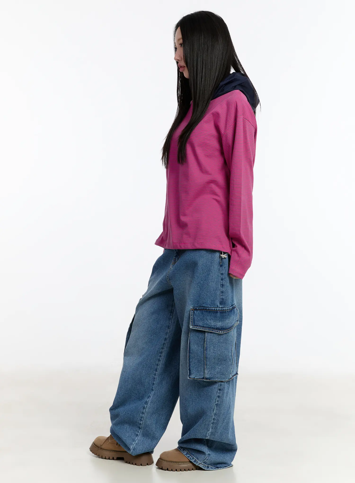 Valeria Wide Leg Cargo Jeans CM511 - Image 6