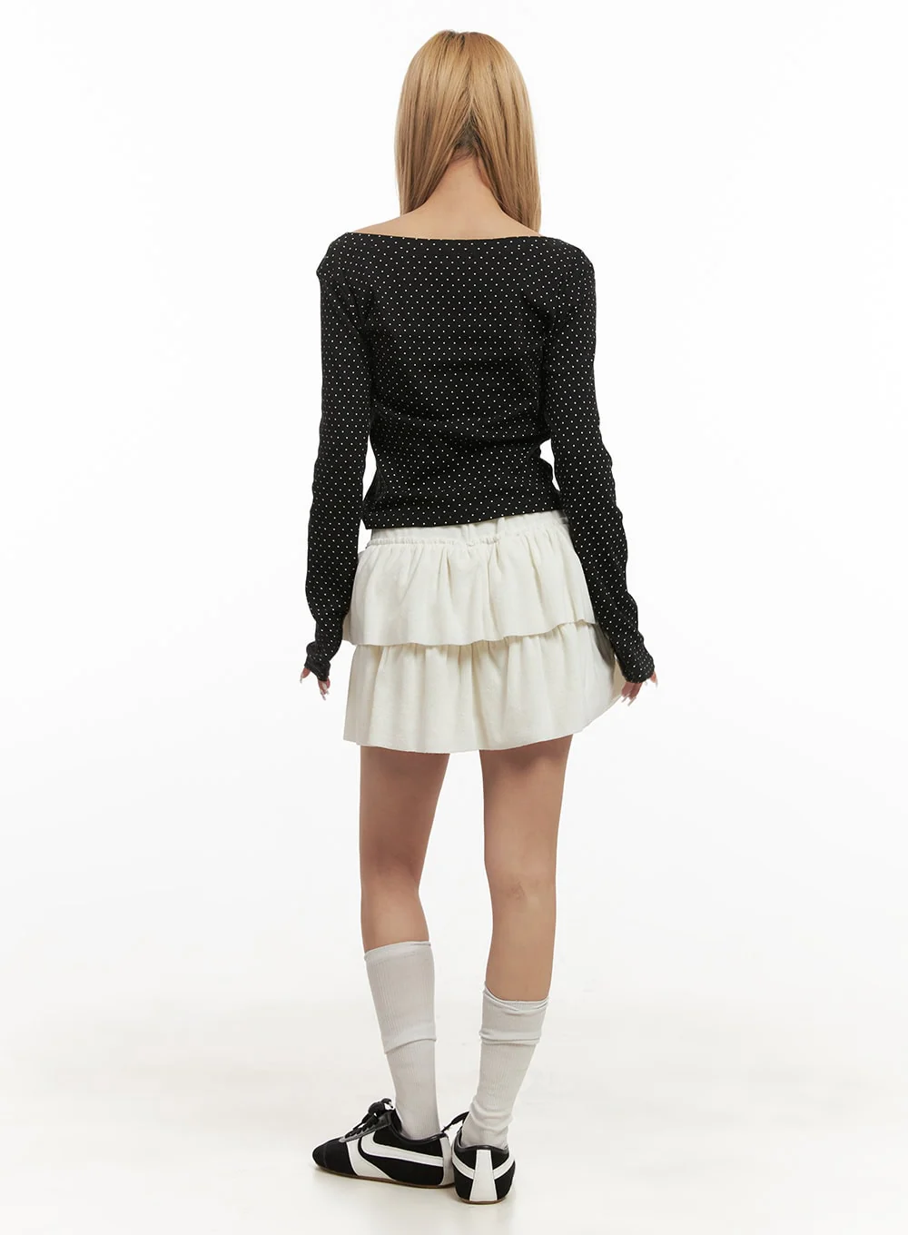 Velvet Ruffle Mini Skirt CJ508 - Image 5